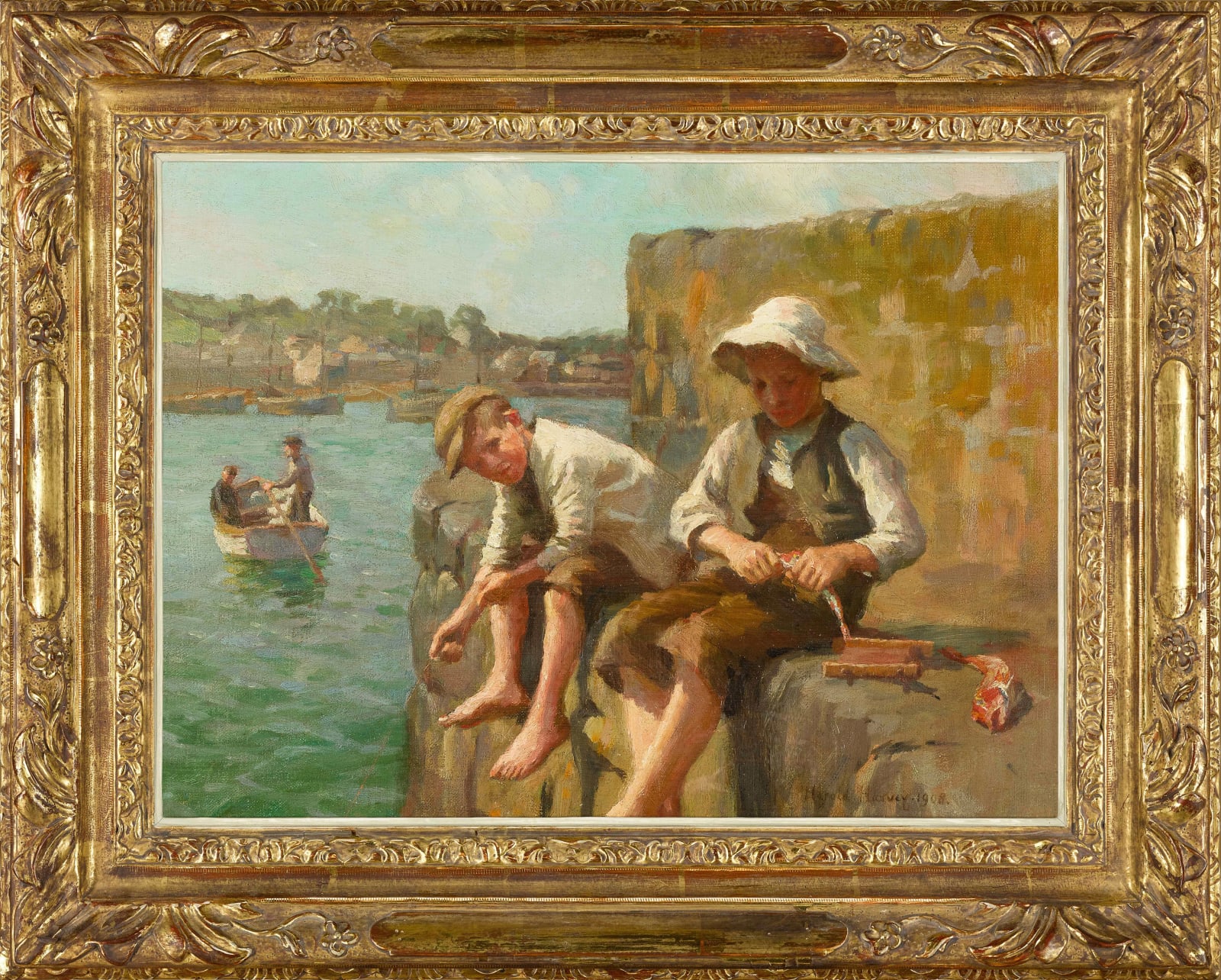 Harold Harvey, Catching Gurnard, 1908