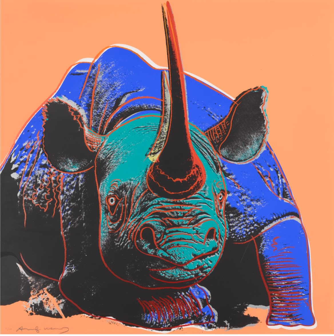 Andy Warhol , Endangered Species: Black Rhinoceros , 1983