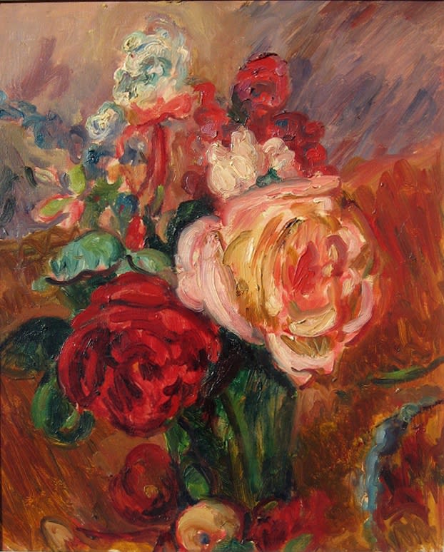 Mixed Flowers in a Green Vase, 1927 oil on canvas 18.25 x 15 inches (46 x 38 cm)