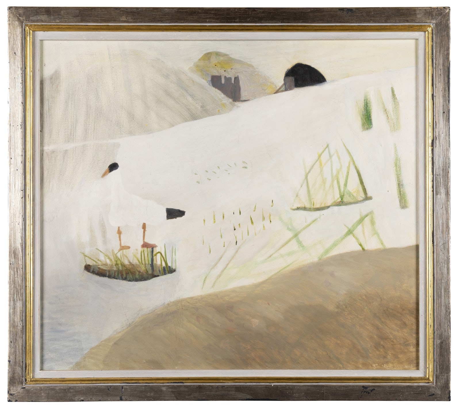 Mary Newcomb, Sedge clumps with teeth edges - The River Conway Flooding, 1982