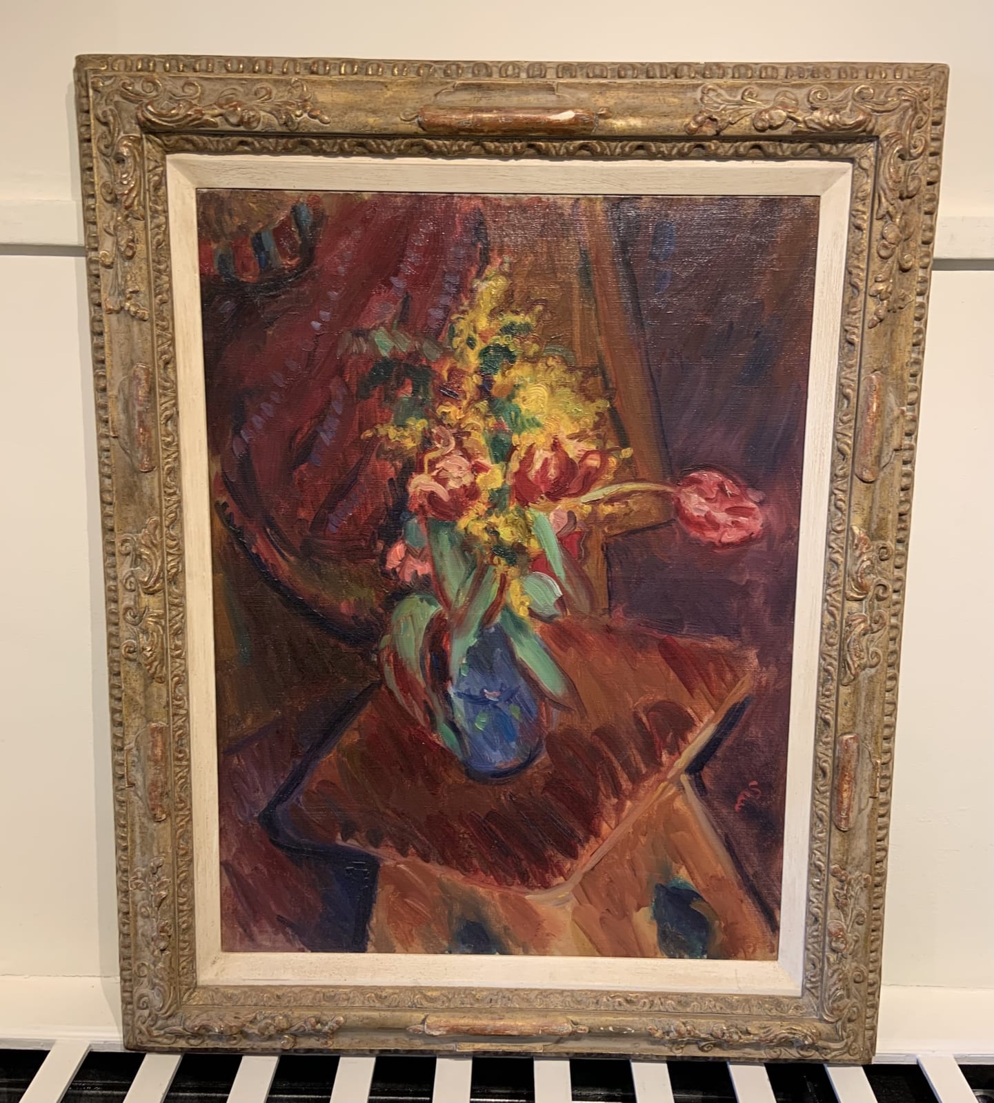 Sir Matthew Smith, Red Tulips in a Blue Vase , 1926