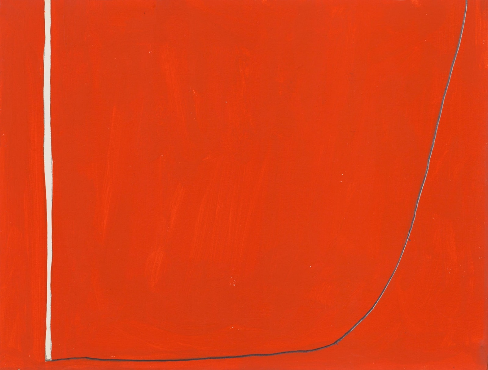 Robert Huot, Red and White with Graphite Line, 1965