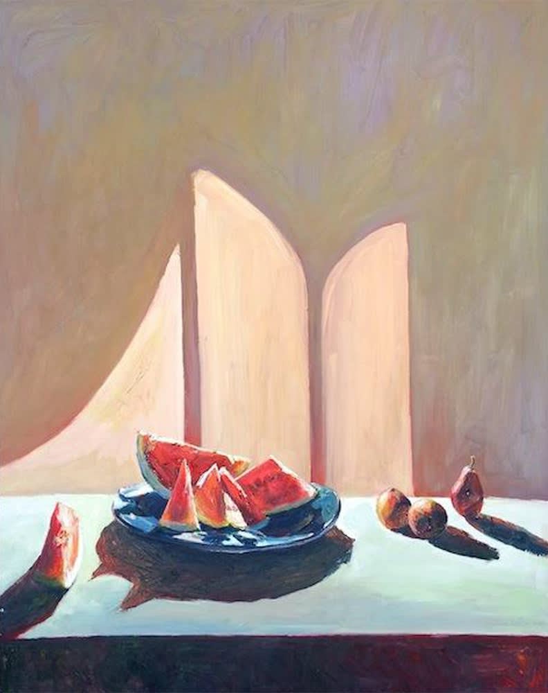 Jian Wang, Still Life with Watermelon on a Plate, 2001