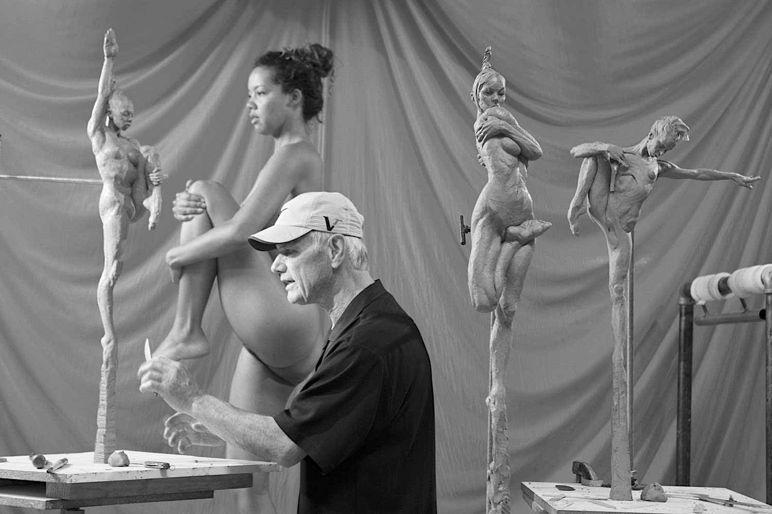 Richard MacDonald, Contemporary Nude Spire IV Column - Clarity, Red, 2016