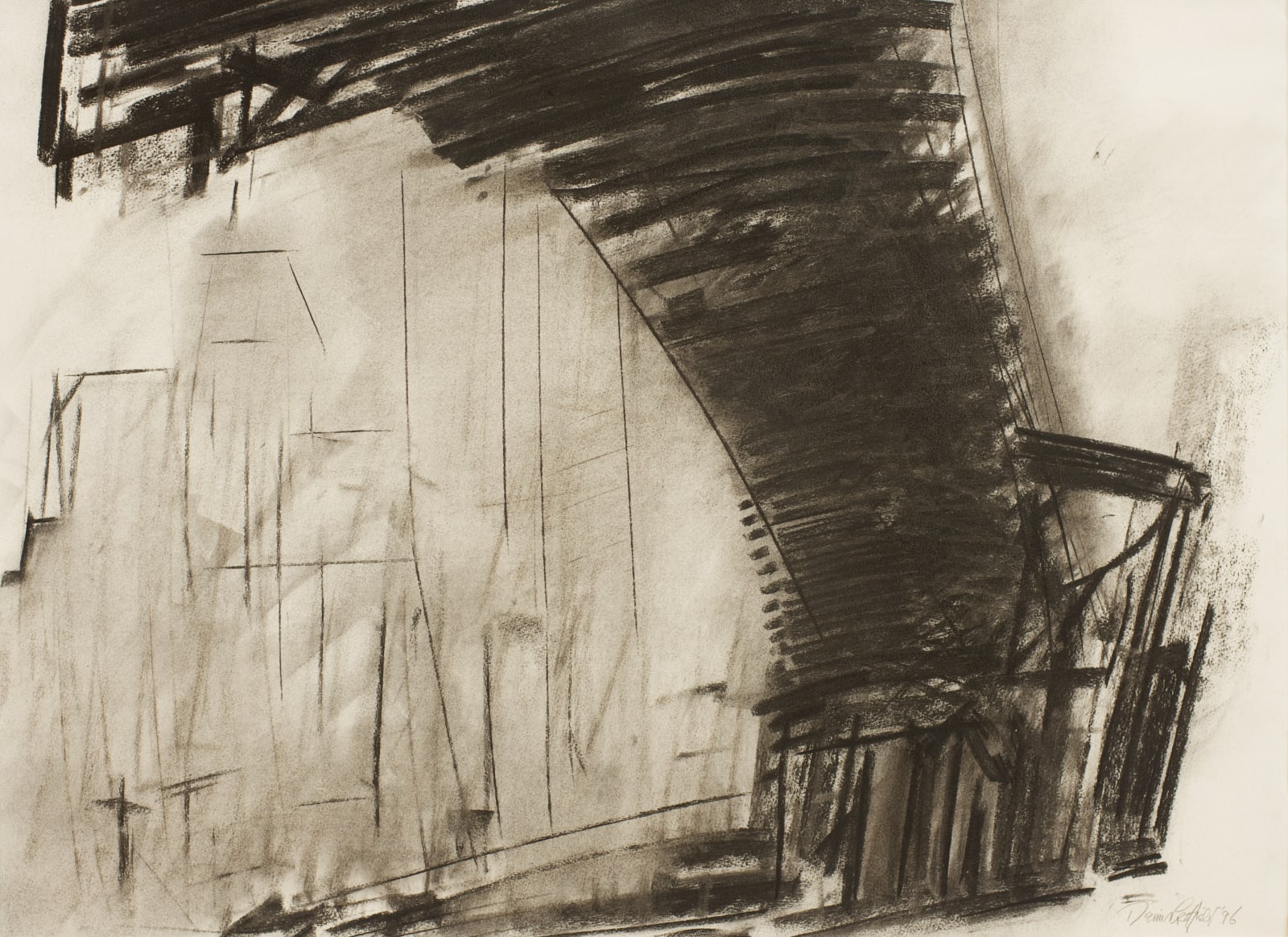 Lower Manhattan from under the Brooklyn Bridge (Version 1), 1996