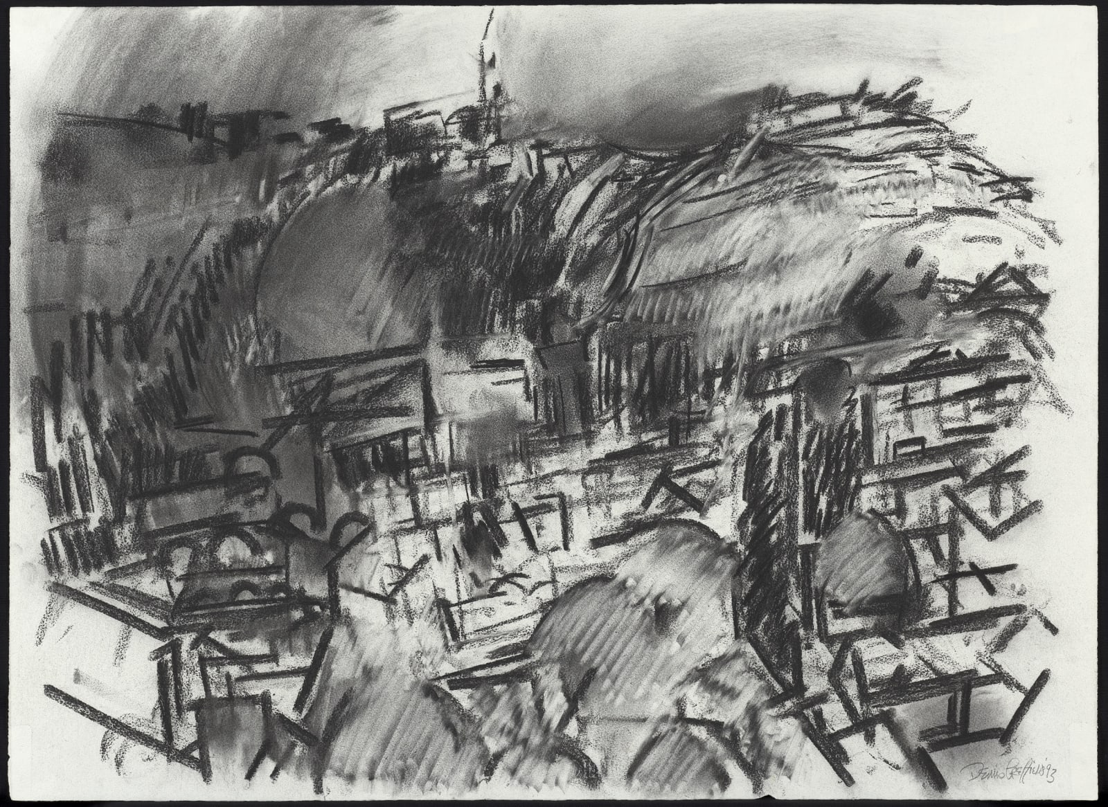 Jerusalem: Mount of Olives + Dome of the Rock from Petra Hotel, 1994