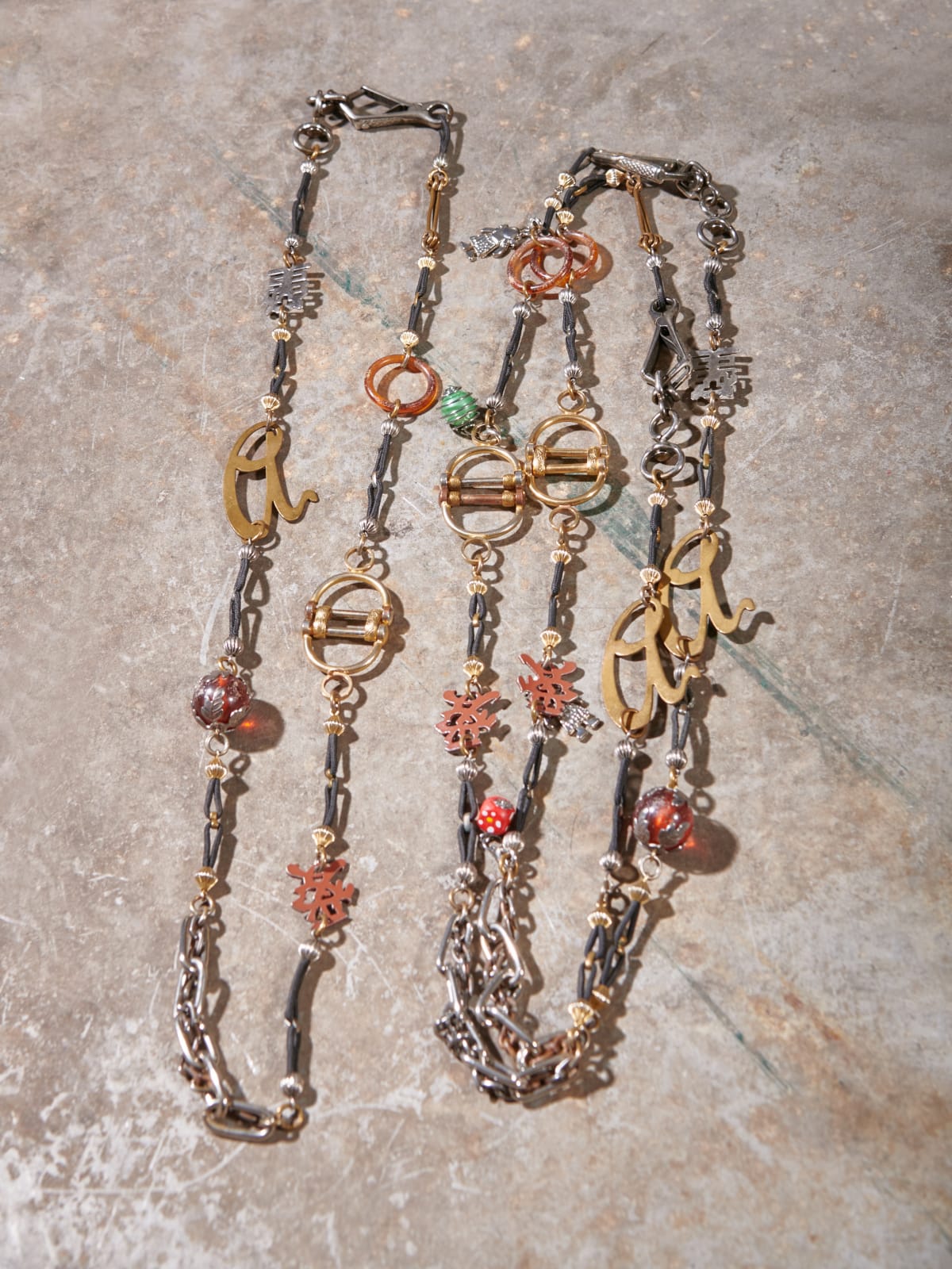 Pair of Collage Station Necklaces