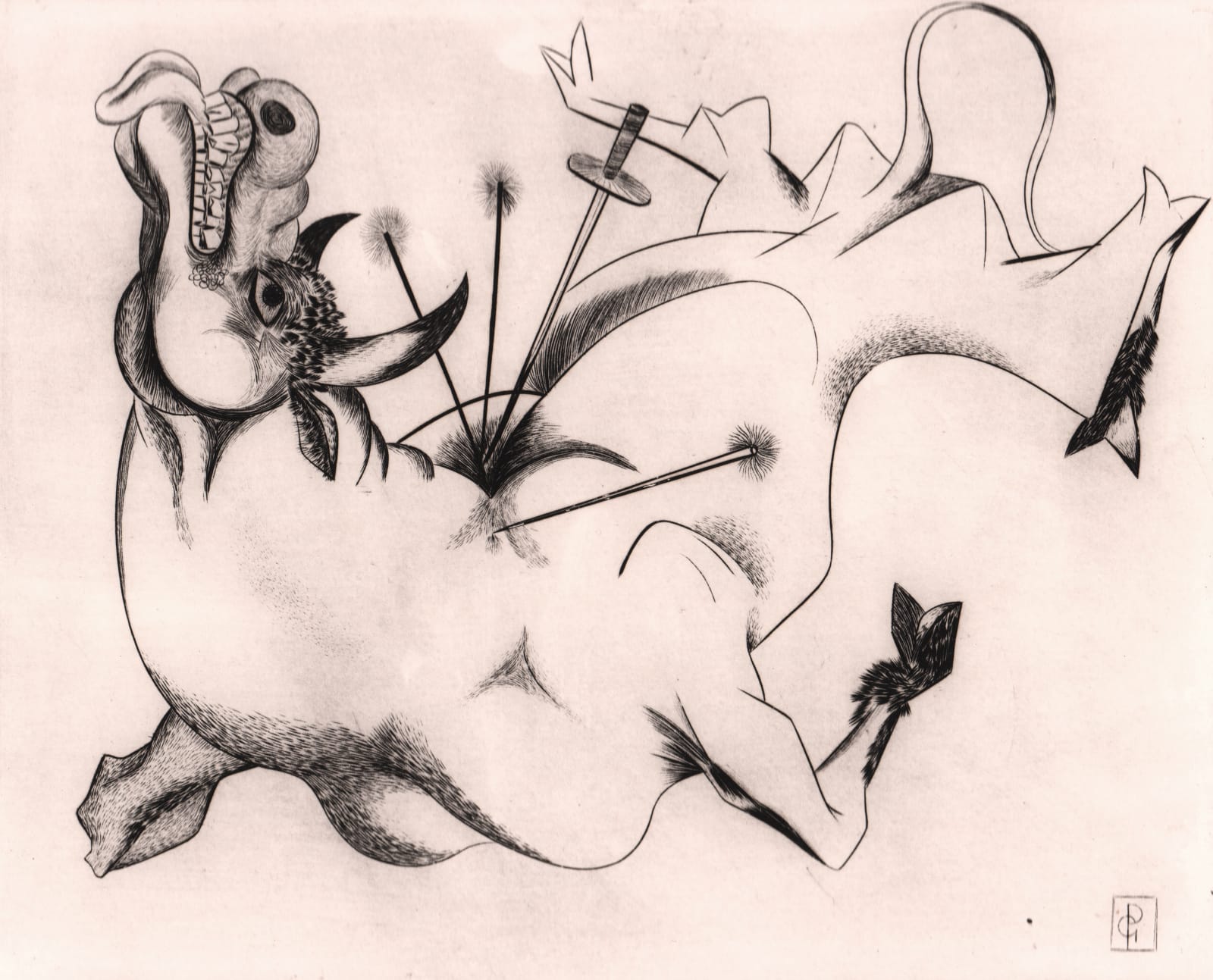 Gabor Peterdi, Death of the Bull, 1939