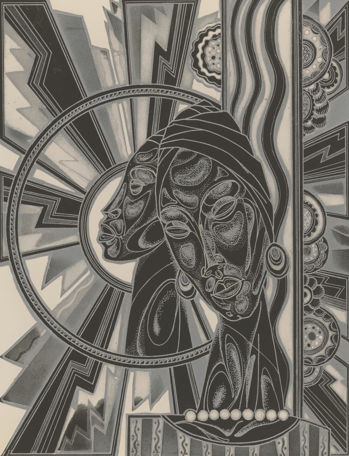 Eldzier Cortor, Compositional Study III, 1974