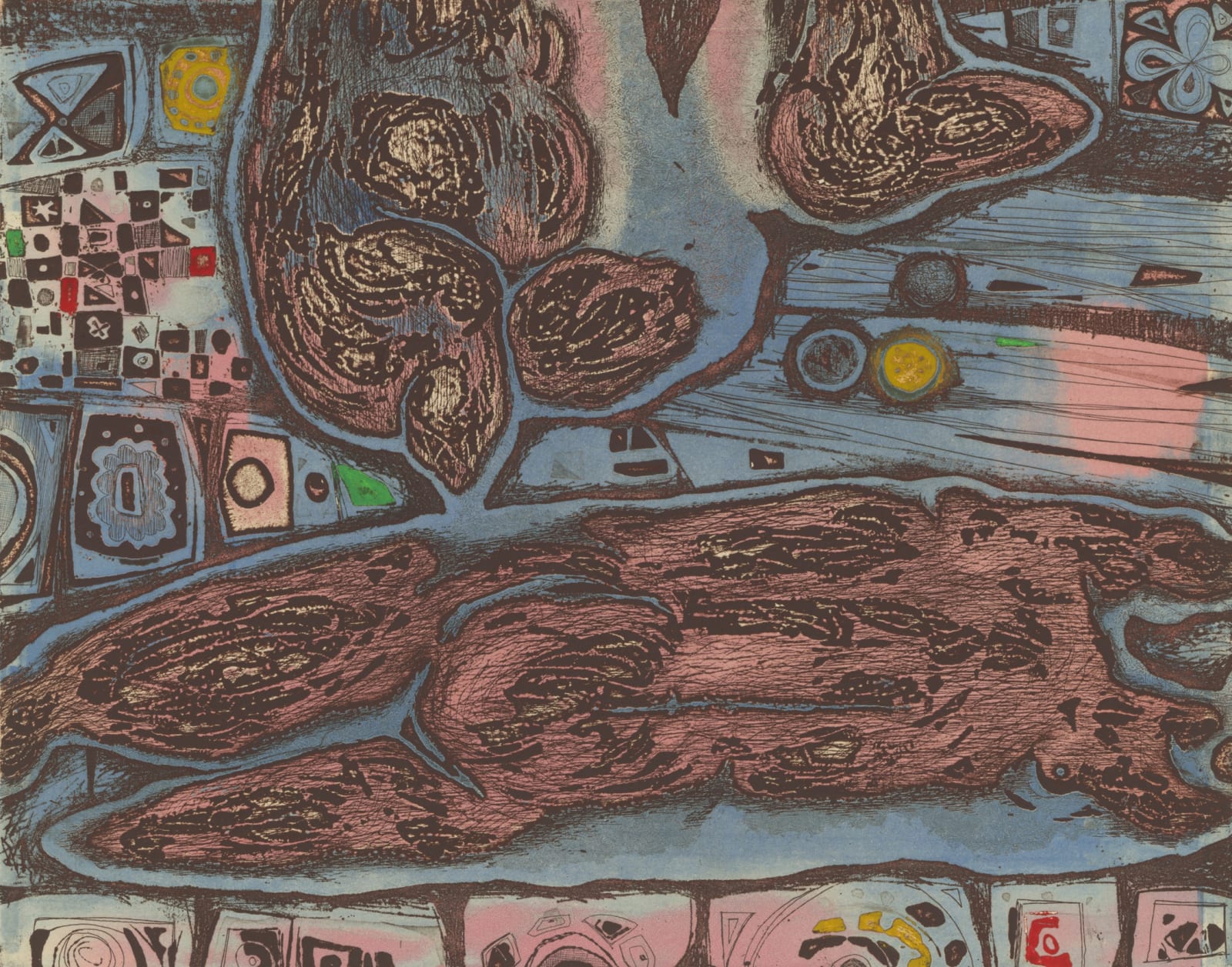 Eldzier Cortor, Dual Forms No. III, 1978