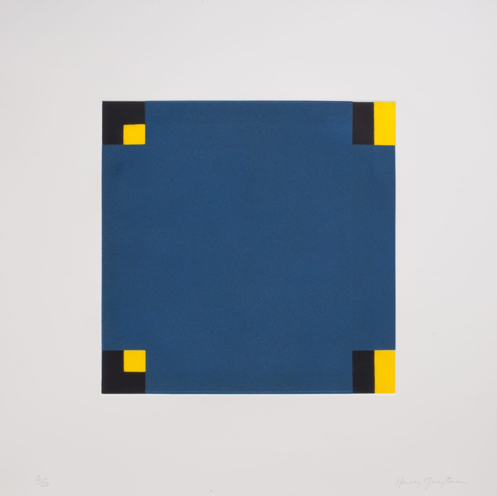 Harvey Quaytman , Untitled (blue/yellow), 1988