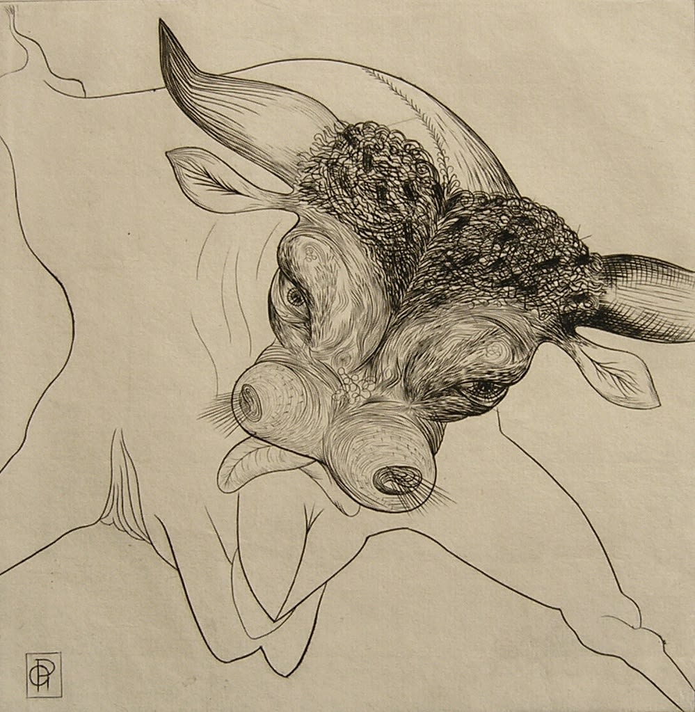 Gabor Peterdi, Charging Bull, 1939