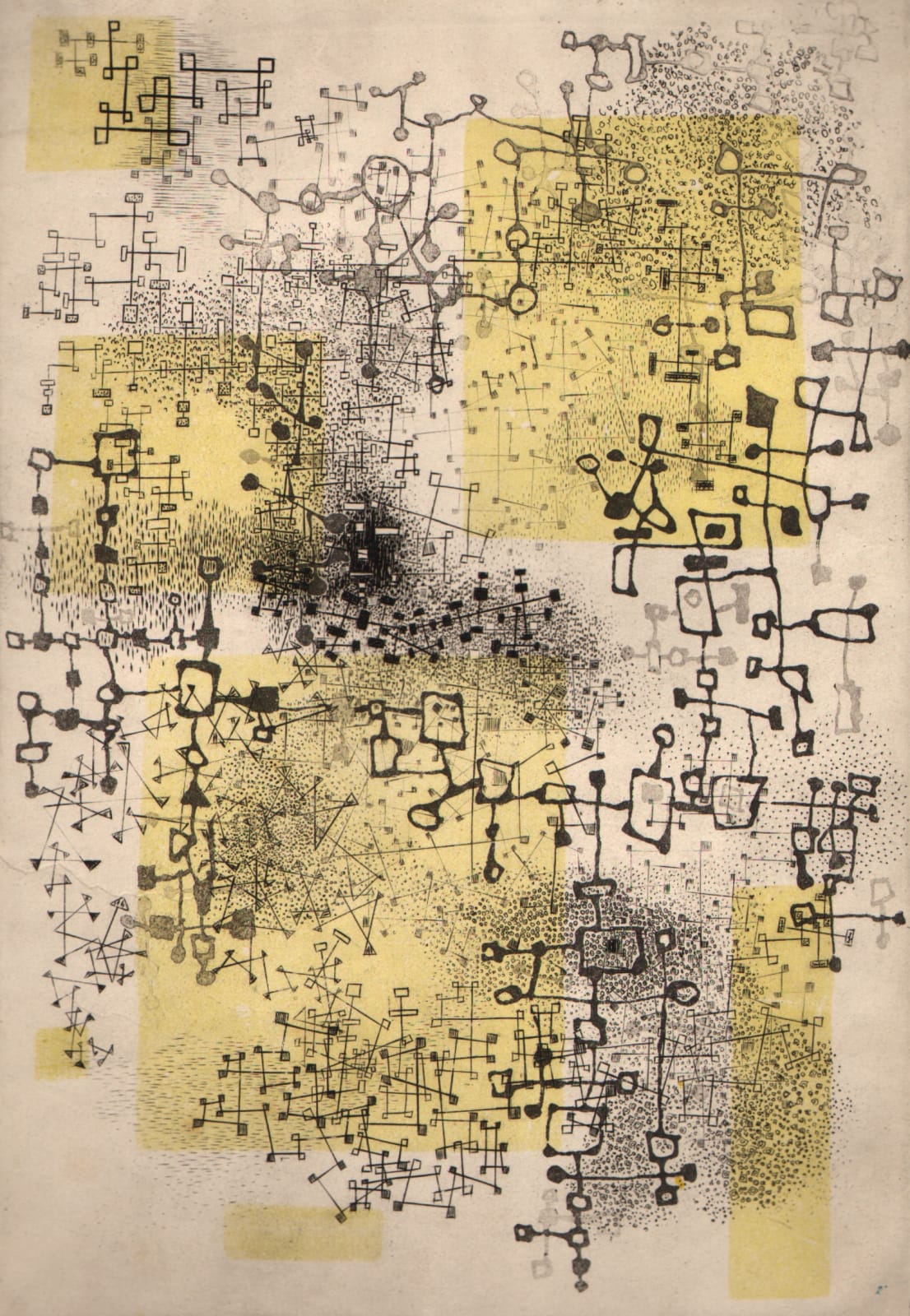 Nono Reinhold, Composition Jaune, 1955