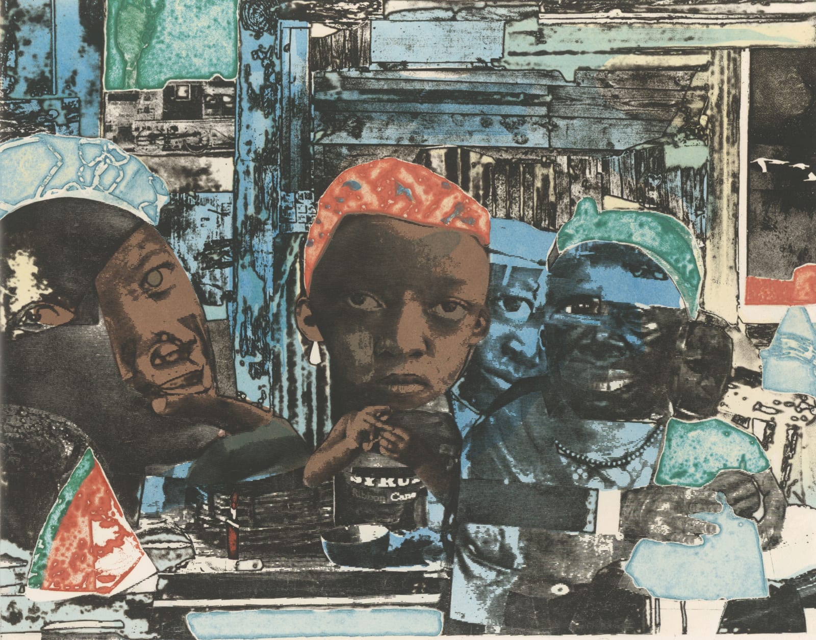 Romare Bearden, Train, 1975