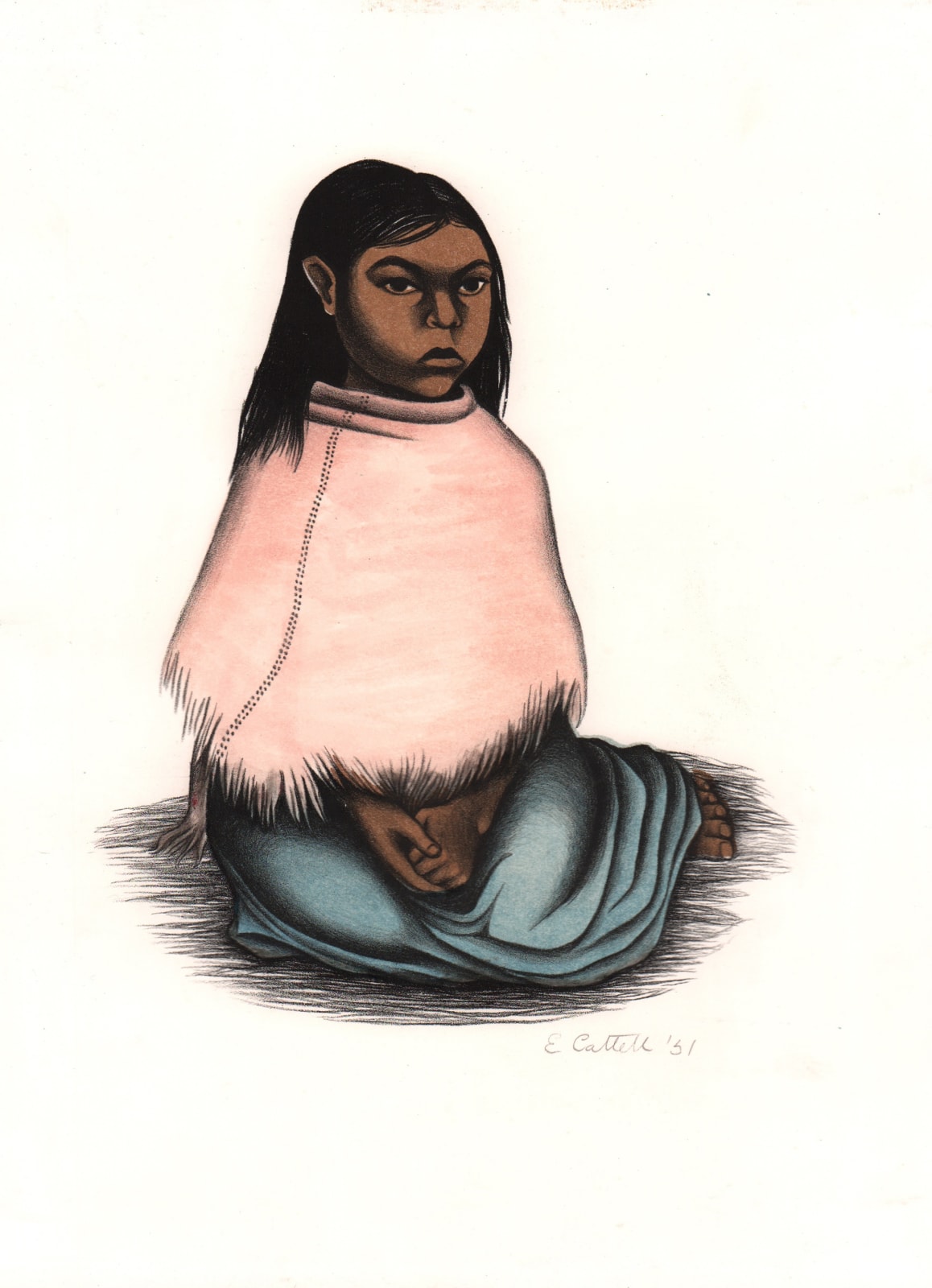 Elizabeth Catlett, Nina Sentada, 1951