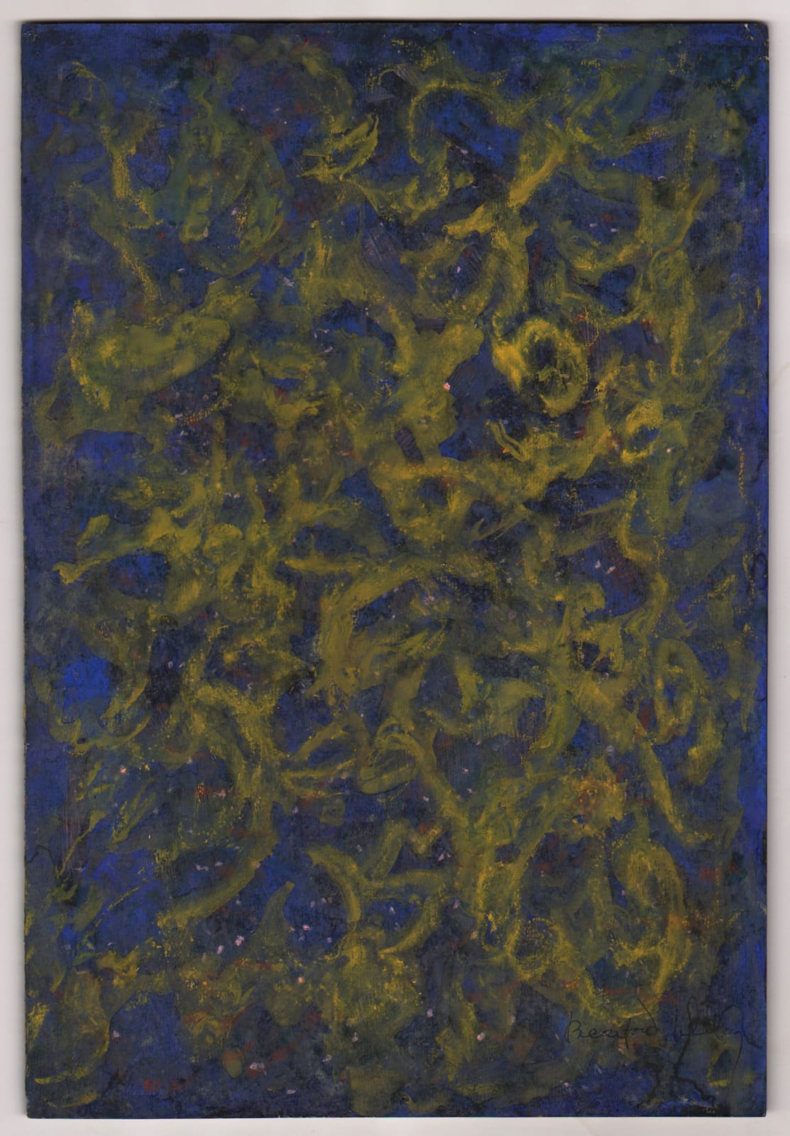 Beauford Delaney, Untitled (dark blue/yellow), 1960