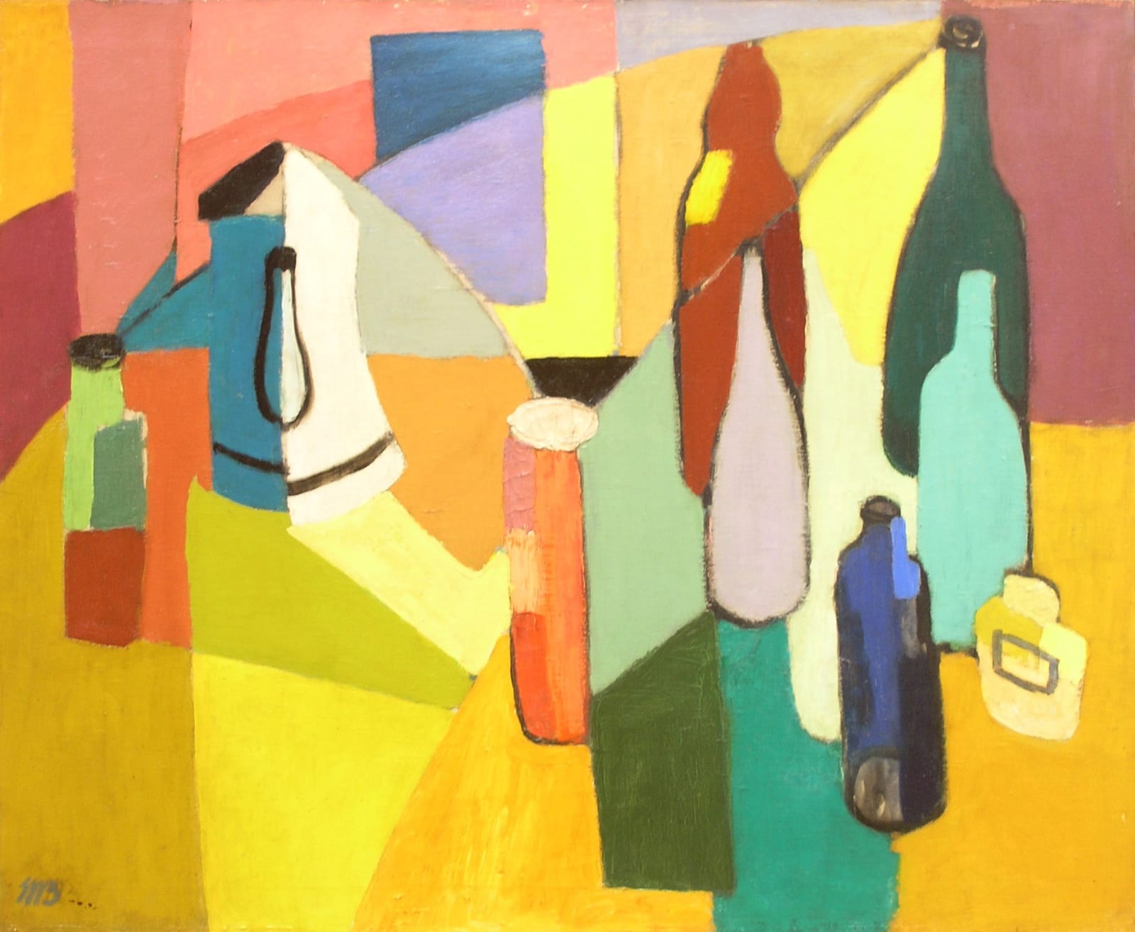 Morris Blackburn, Still Life with Bottles, c. 1948-49