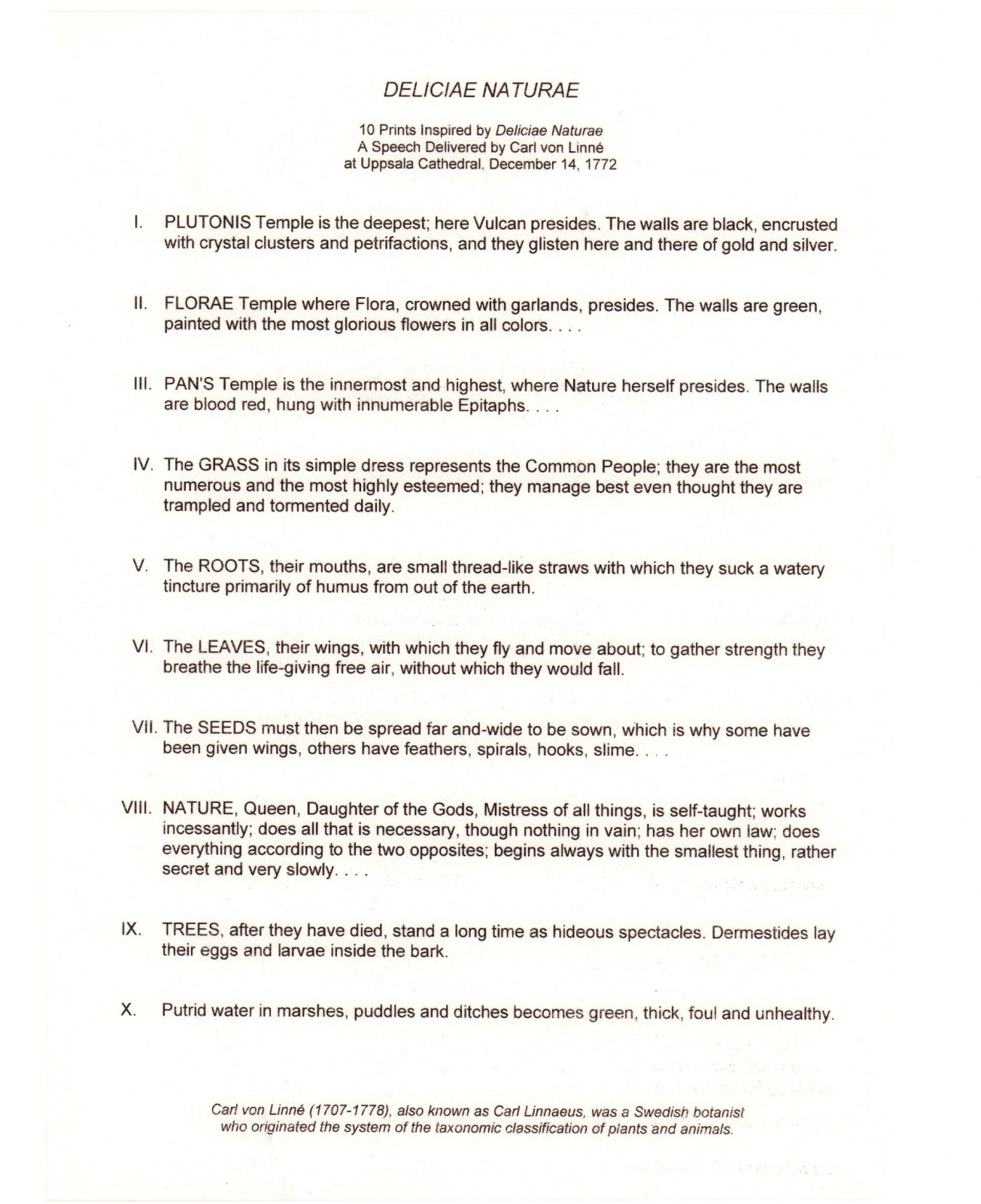 Rachelle Puryear, Deliciae Naturae (portfolio of 10 prints), 1977