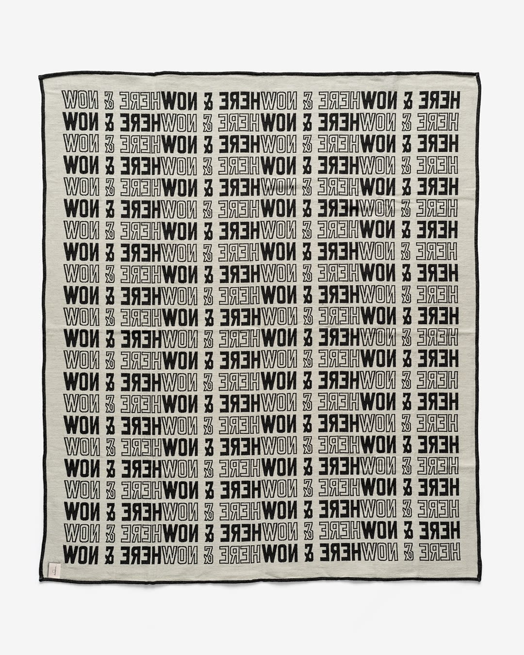 Lawrence Weiner, HERE & NOW, 2022 Jacquard blanket woven from 80% pure wool and 20% cashmere with a combed cotton...