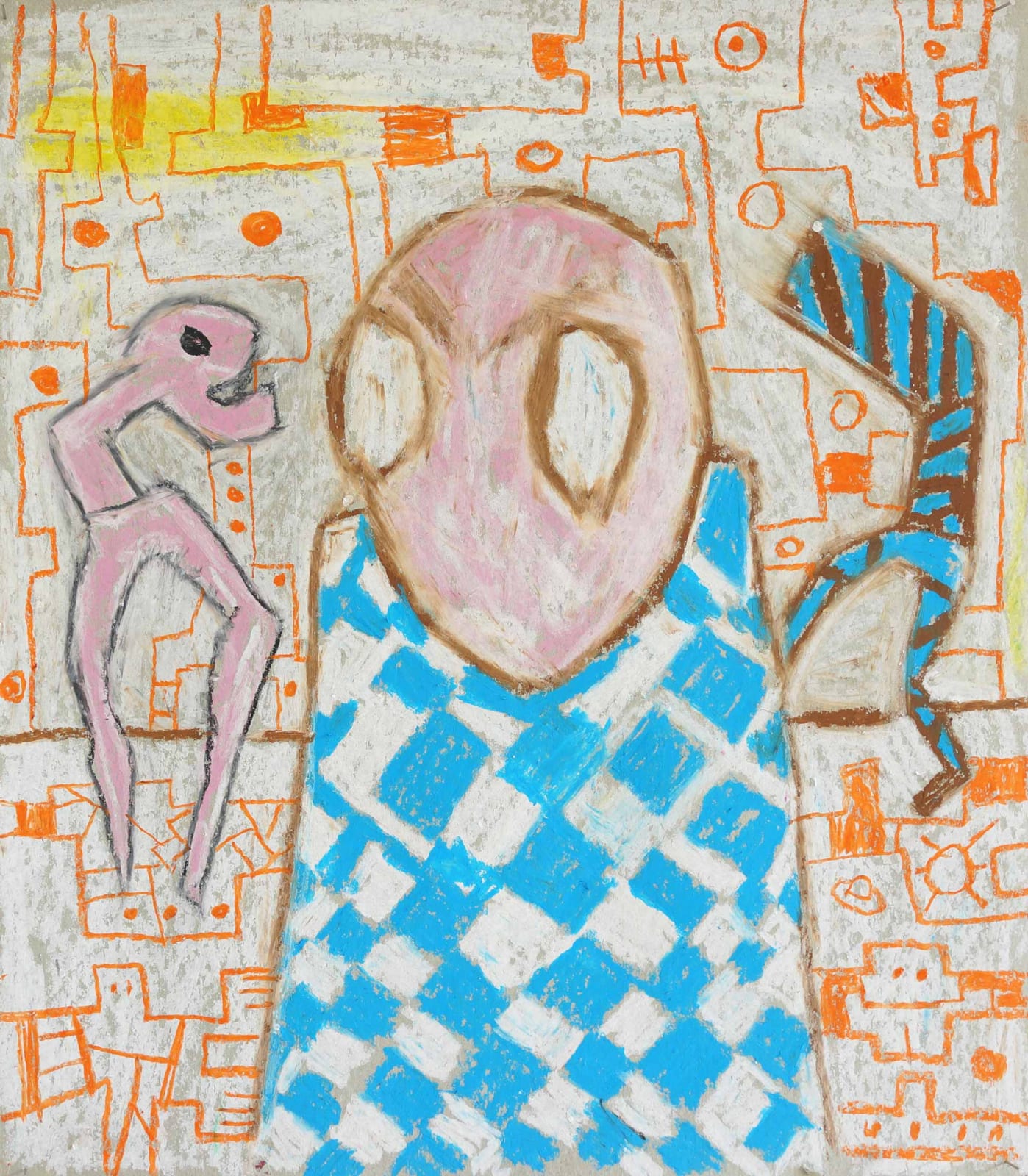 Ernst Koslitsch Maze runner drawing in his viewing room and store on his offical contemporary art website constructing mythology