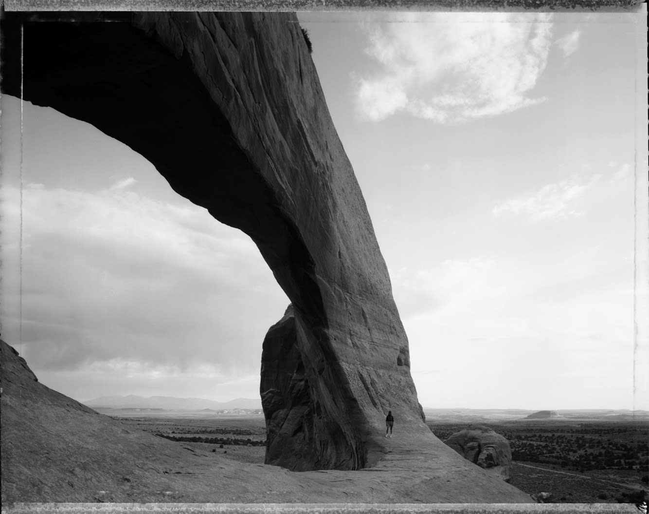 Mark Klett, Beneath the Great Arch, near Monticello, Utah, 6/21/82 from Revealing Territory, 1982