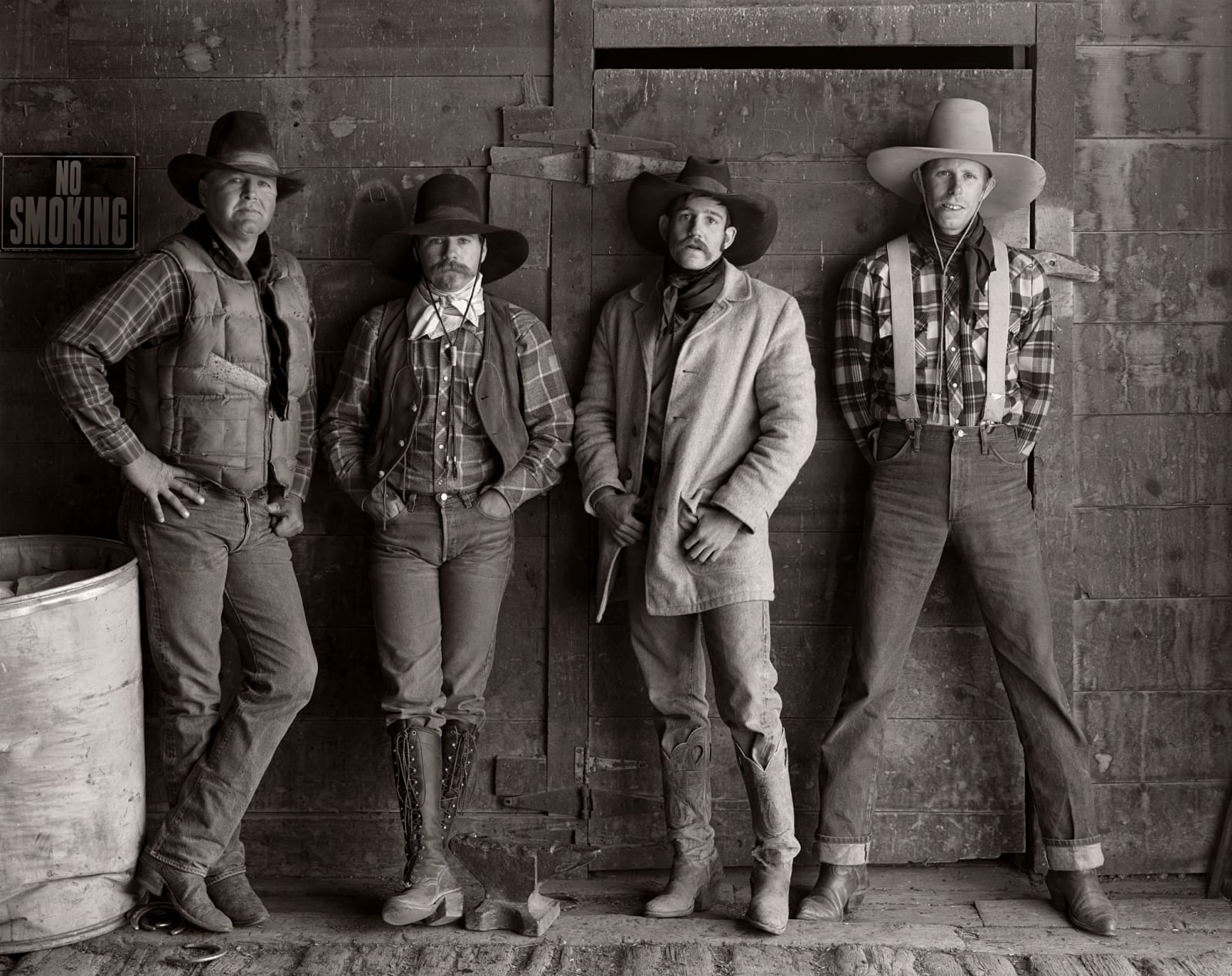 Jay Dusard, Bill Russell, Robert Bennett, Clay Lindley, and Thad Smith, T Lazy S Ranch, Nevada, 1982