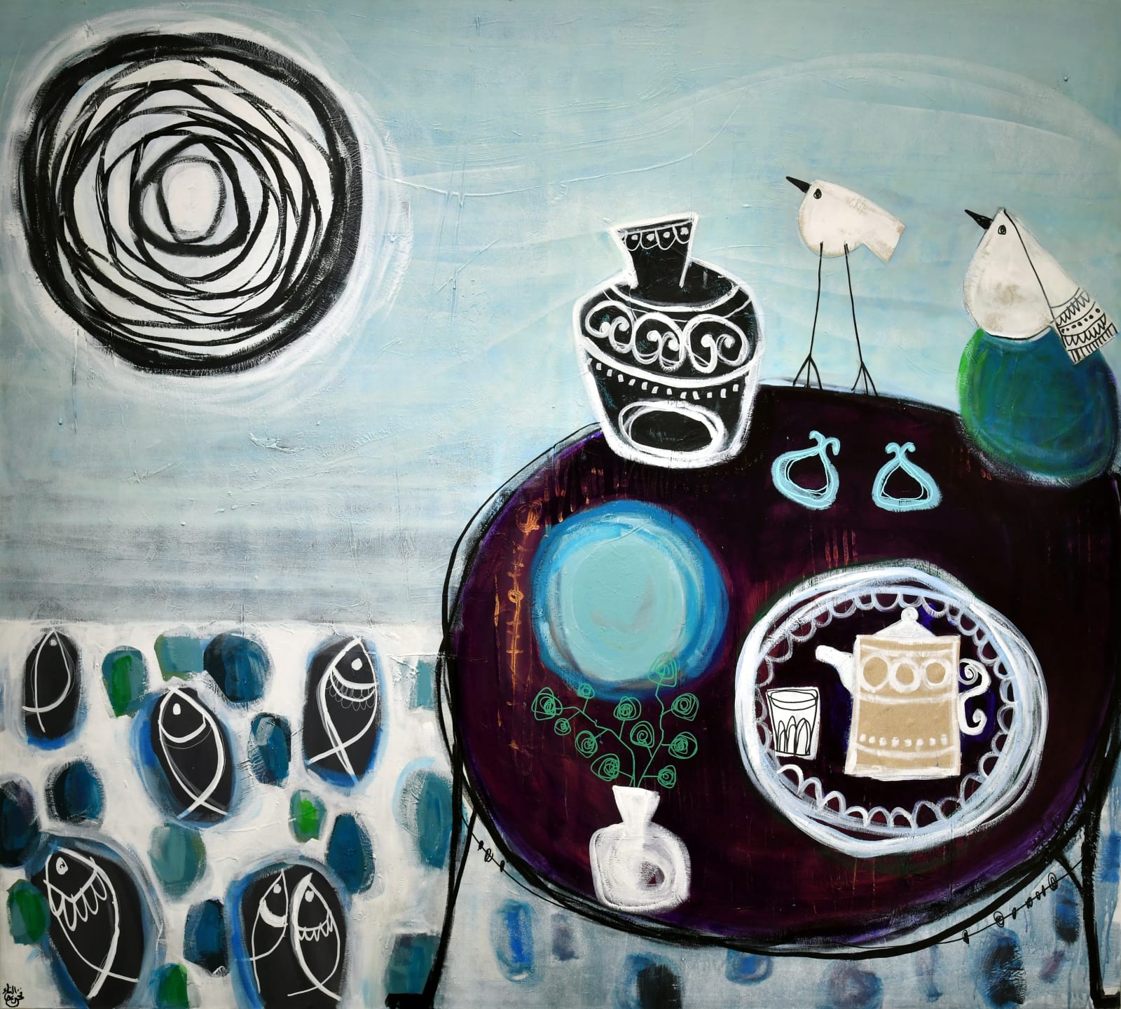 The solitude, Mixed media on canvas, 2019 160x180cm