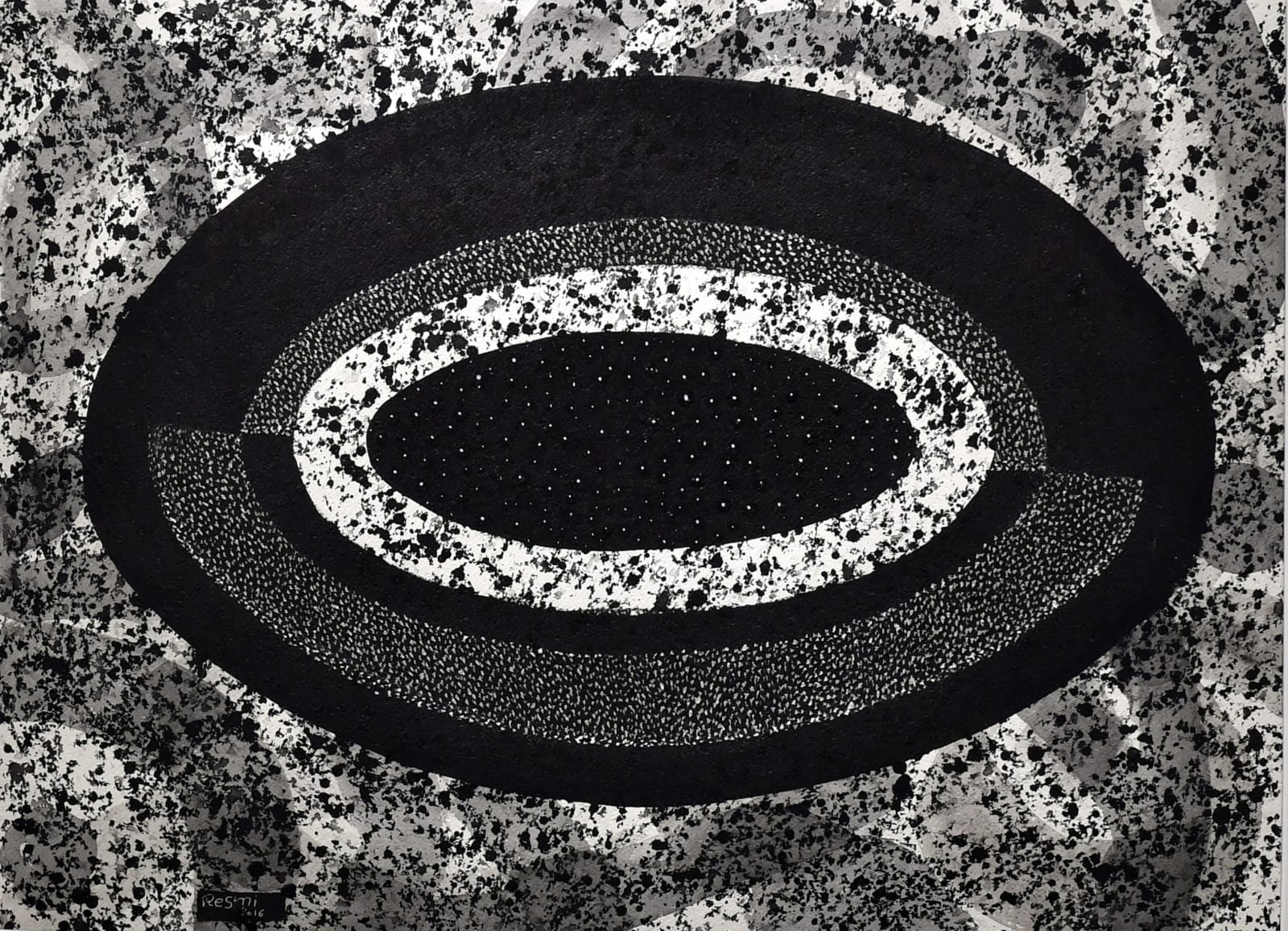 Resmi Al Kafaji, Cosmo2, 2016, Mixed media on paper, 55x75cm