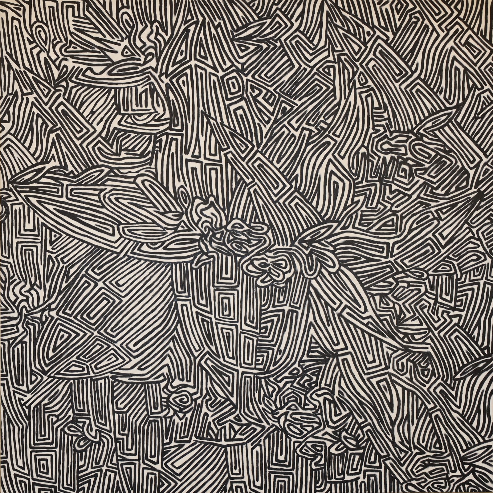 Yassir Al Omari, Plant2, 2024, Acrylic on canvas, 130x130cm