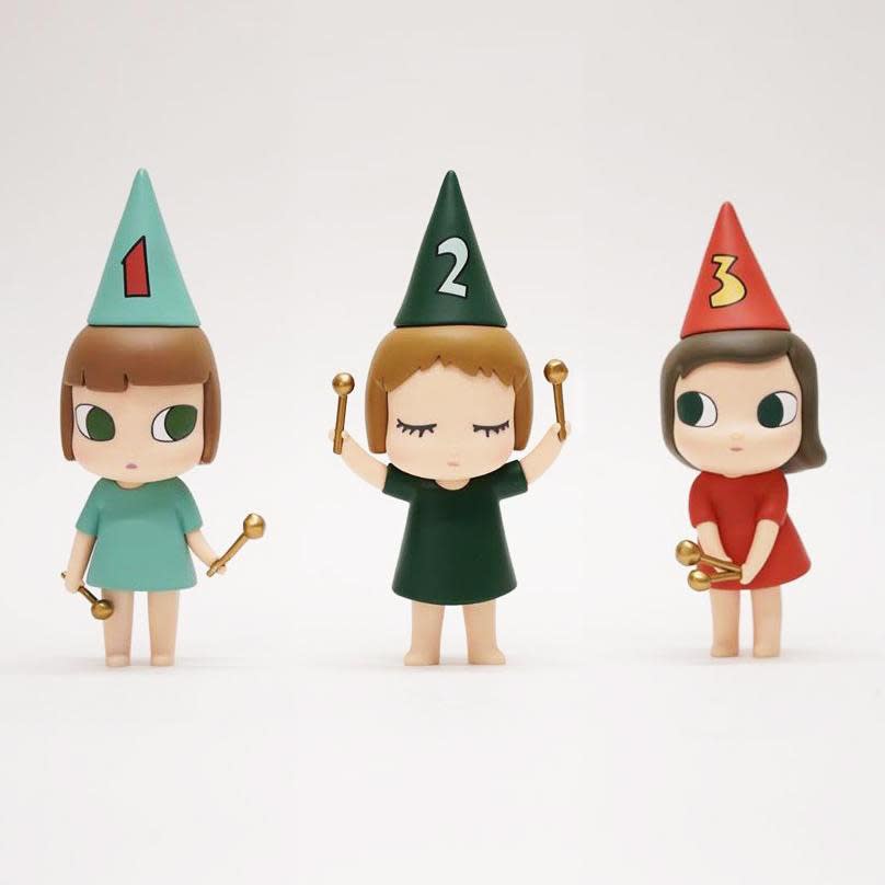 YOSHITOMO NARA, 123 DRUMMING GIRL (SET OF 3), 2020