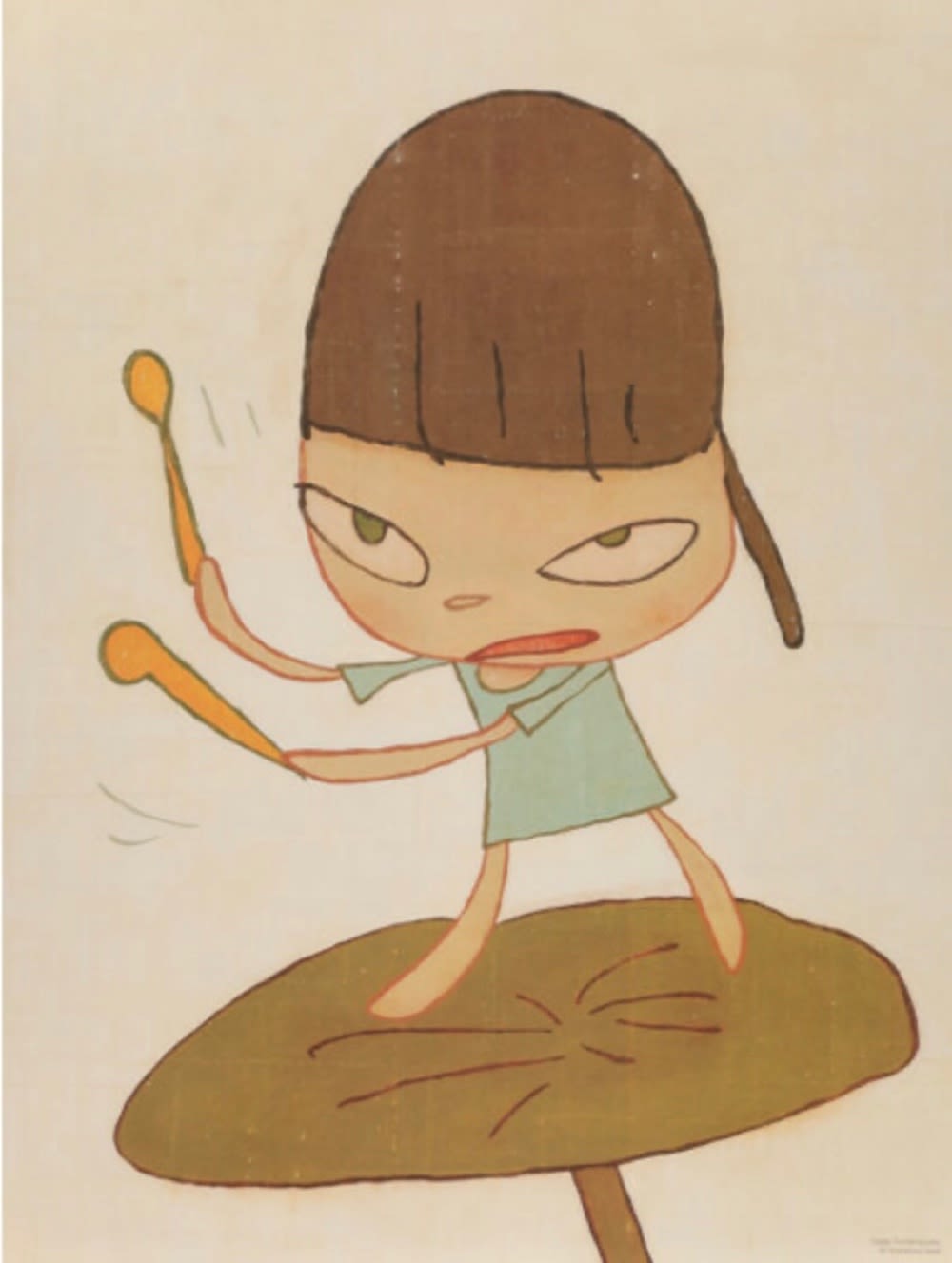 YOSHITOMO NARA, MARCHING ON A BUTTER LEAF (SIX WORKS), 2019