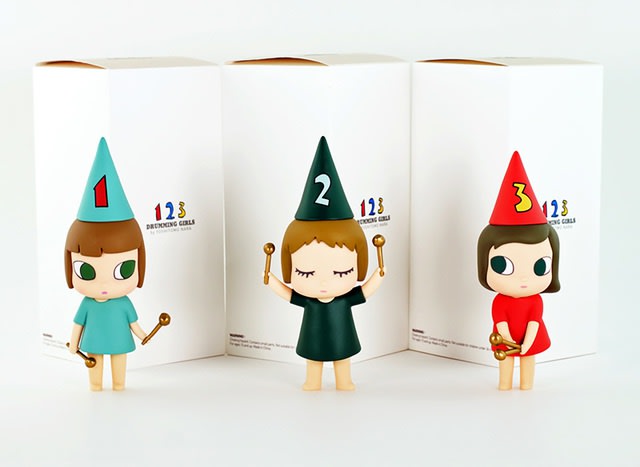 YOSHITOMO NARA, 123 DRUMMING GIRL (SET OF 3), 2020