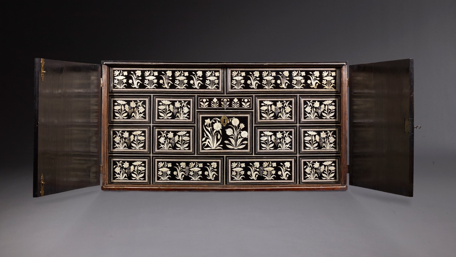 Two Door Cabinet with Large Flowering Plants, Gujarat, Sindh or Deccan, c. 1700