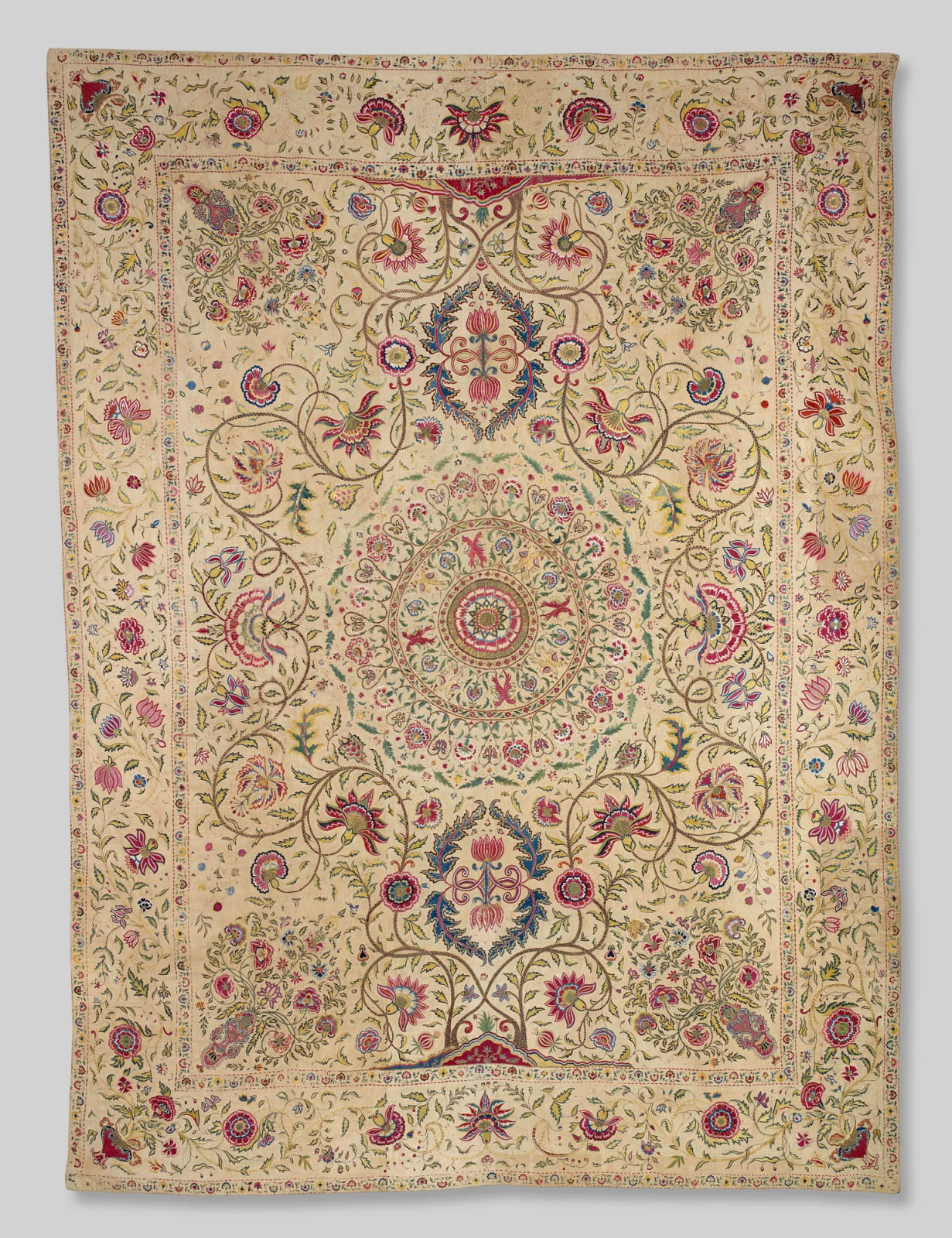Embroidered Floorspread, Deccan, for courtly domestic or export market, 1750–1790