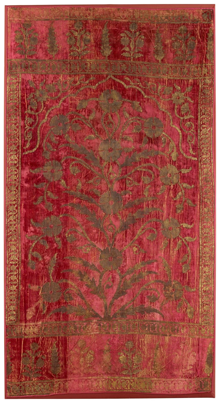 Princely Tent Panel with flowering Poppy Plant within a Niche, Mughal style from Rajasthan, probably Jaipur, late 18th-early 19th century