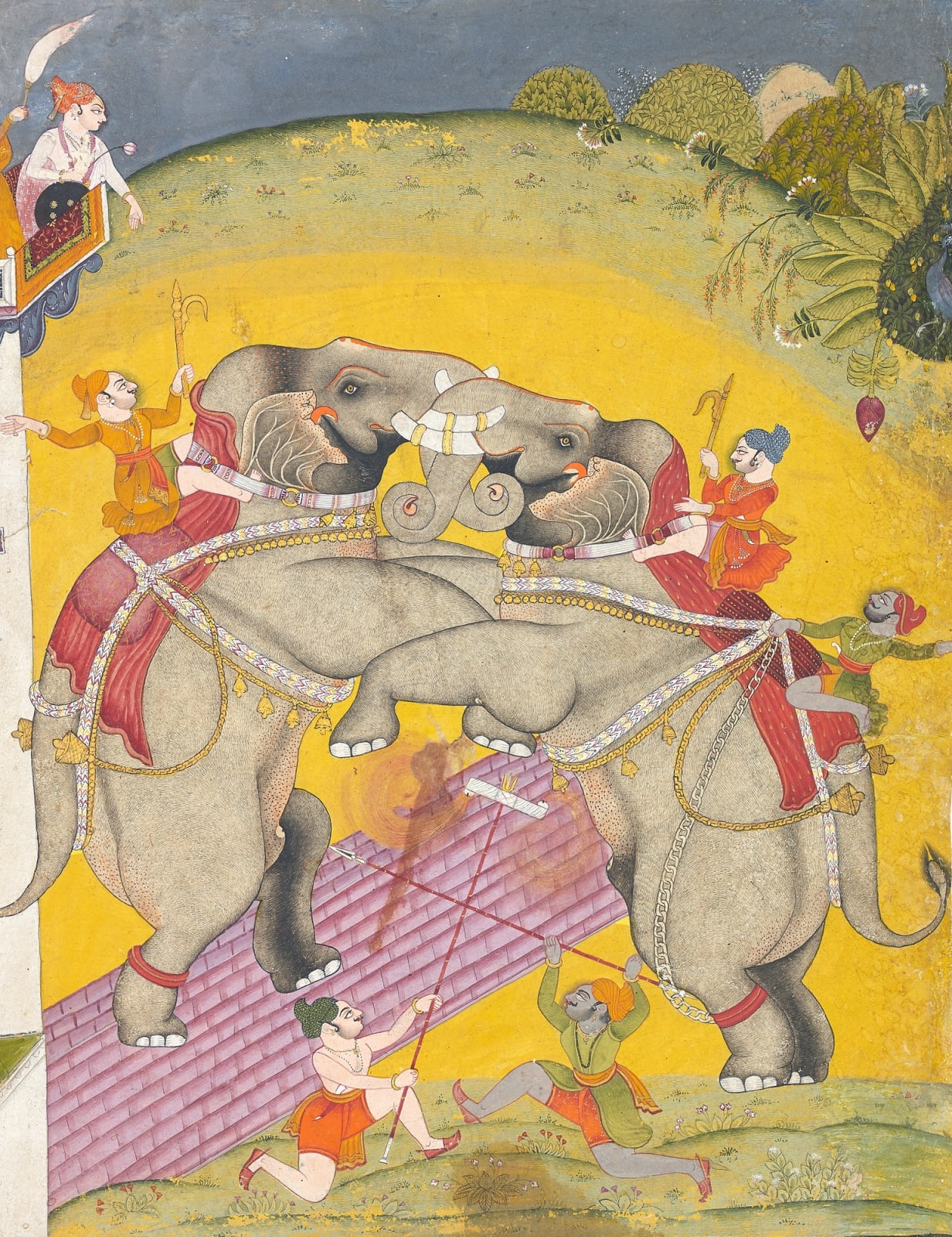 A Prince watching an Elephant Fight, Bundi, c. 1760-80
