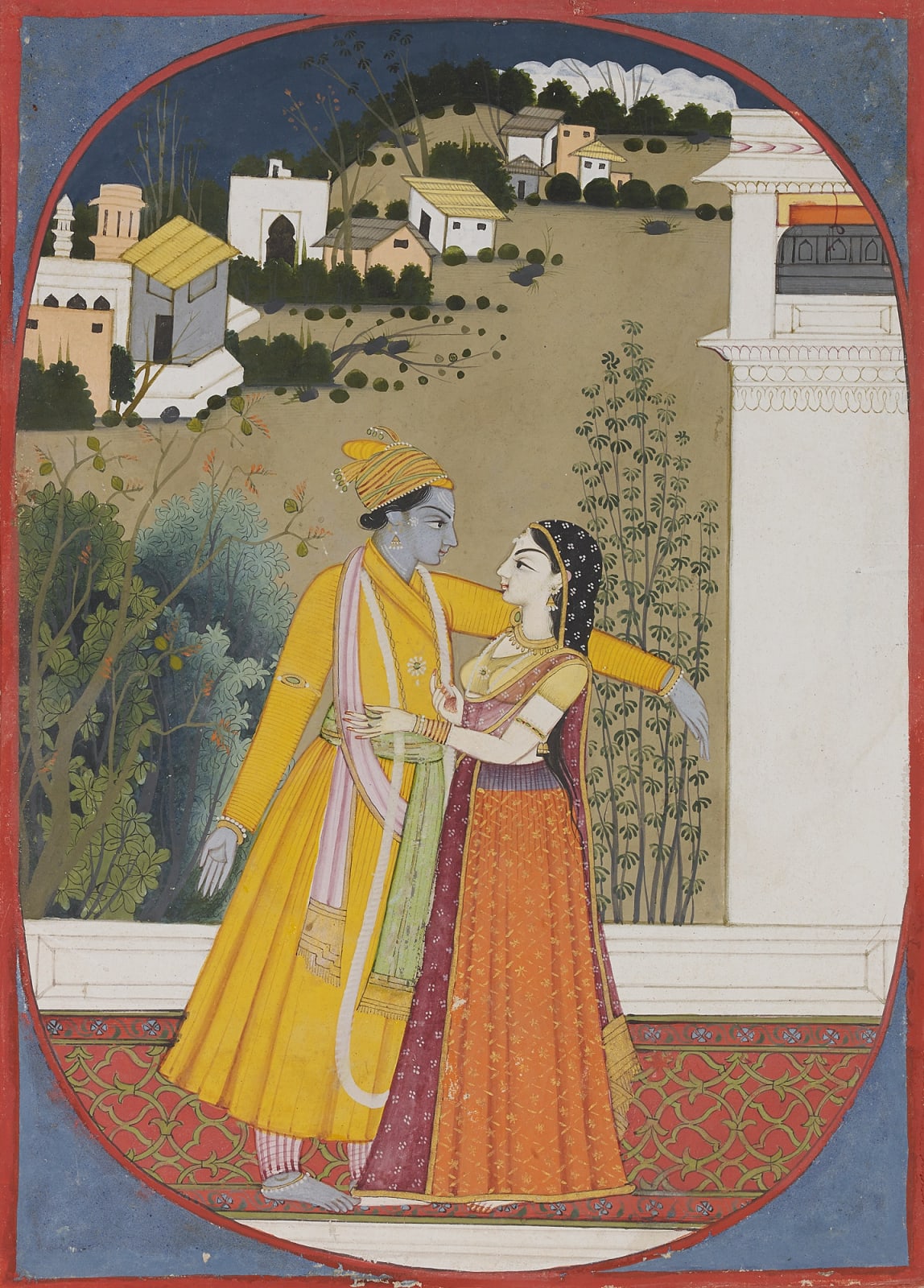 A Painting from a Barahmasa series - The month of Phalguna (February/March), Garhwal, 1780-90