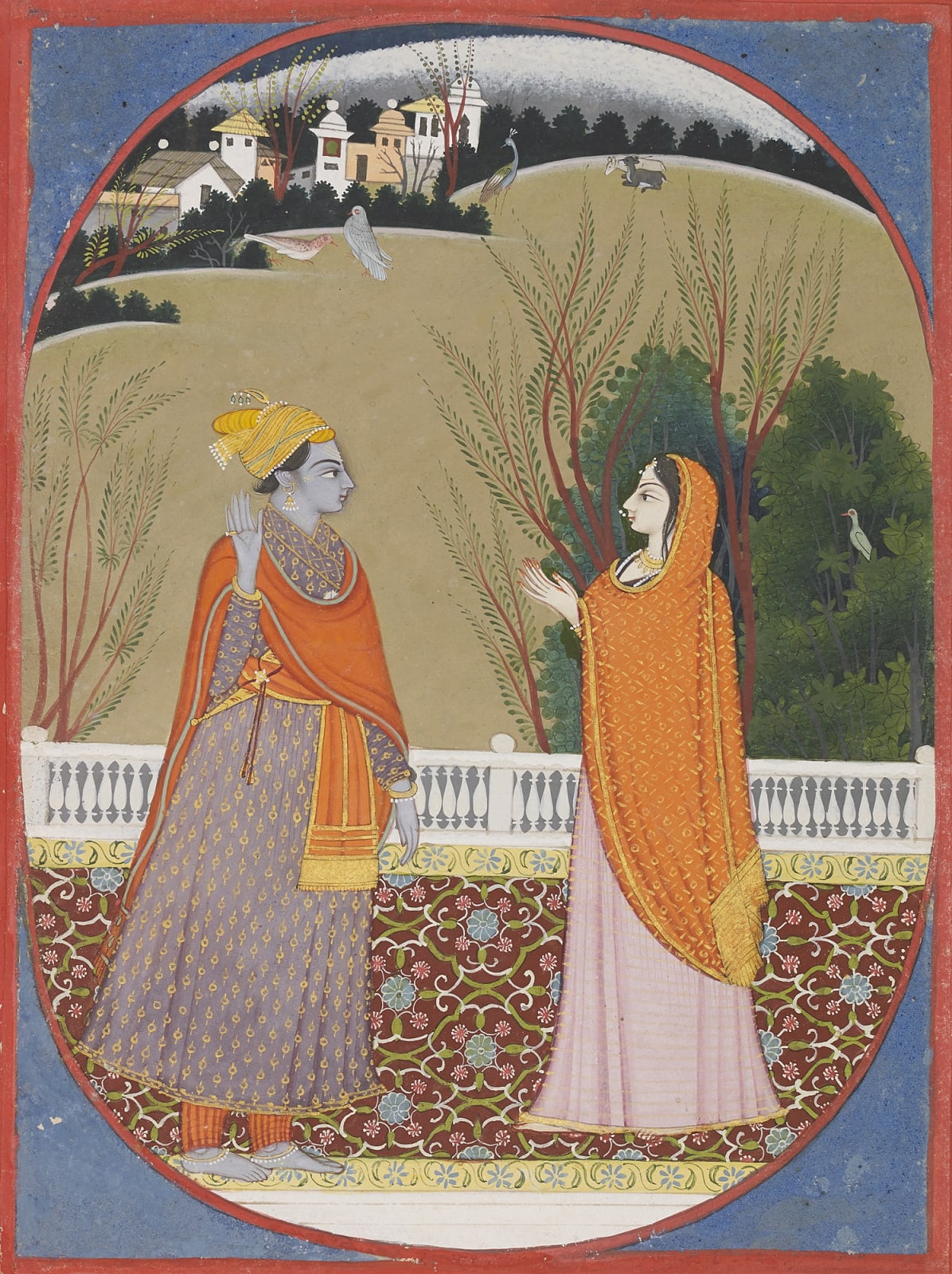 A Painting from a Barahmasa series - The month of Magha (January/February), Garhwal, 1780-90