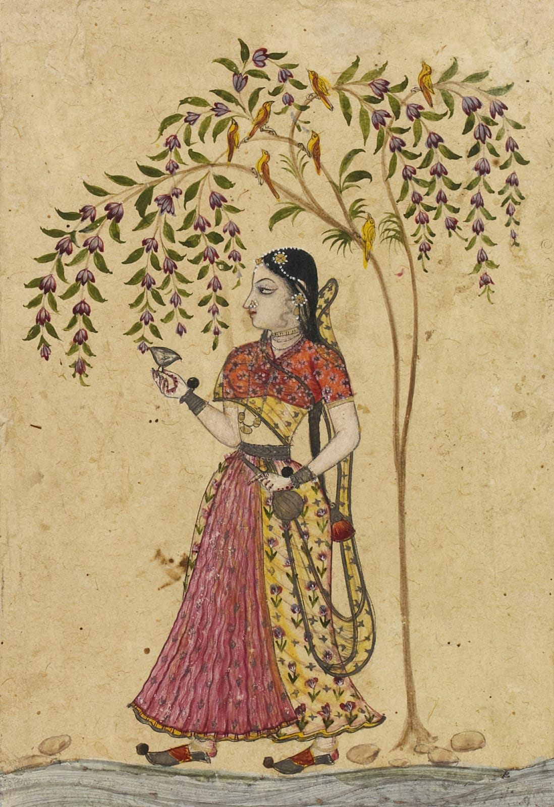 A Girl standing under a Tree, Northern Deccan, perhaps Maratha, c. 1750