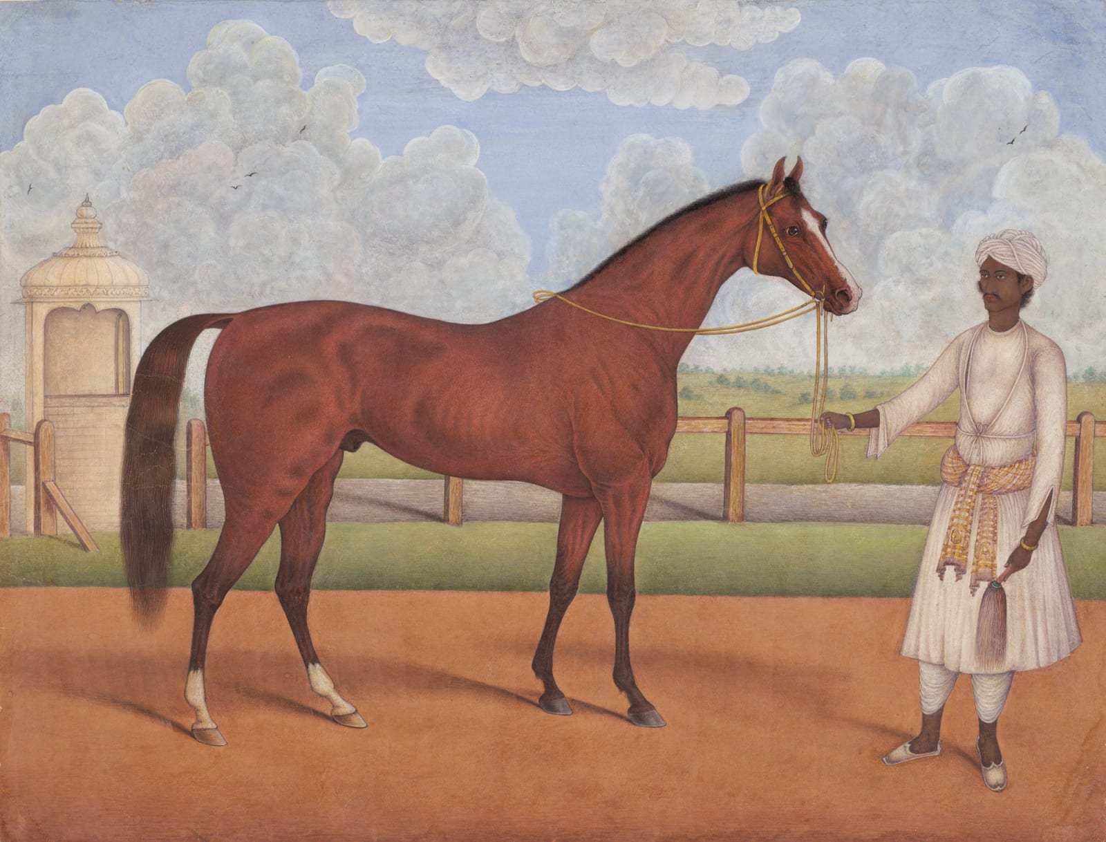A Racehorse with its Groom, Calcutta, studio of Shaikh Muhammad Amir, c. 1840