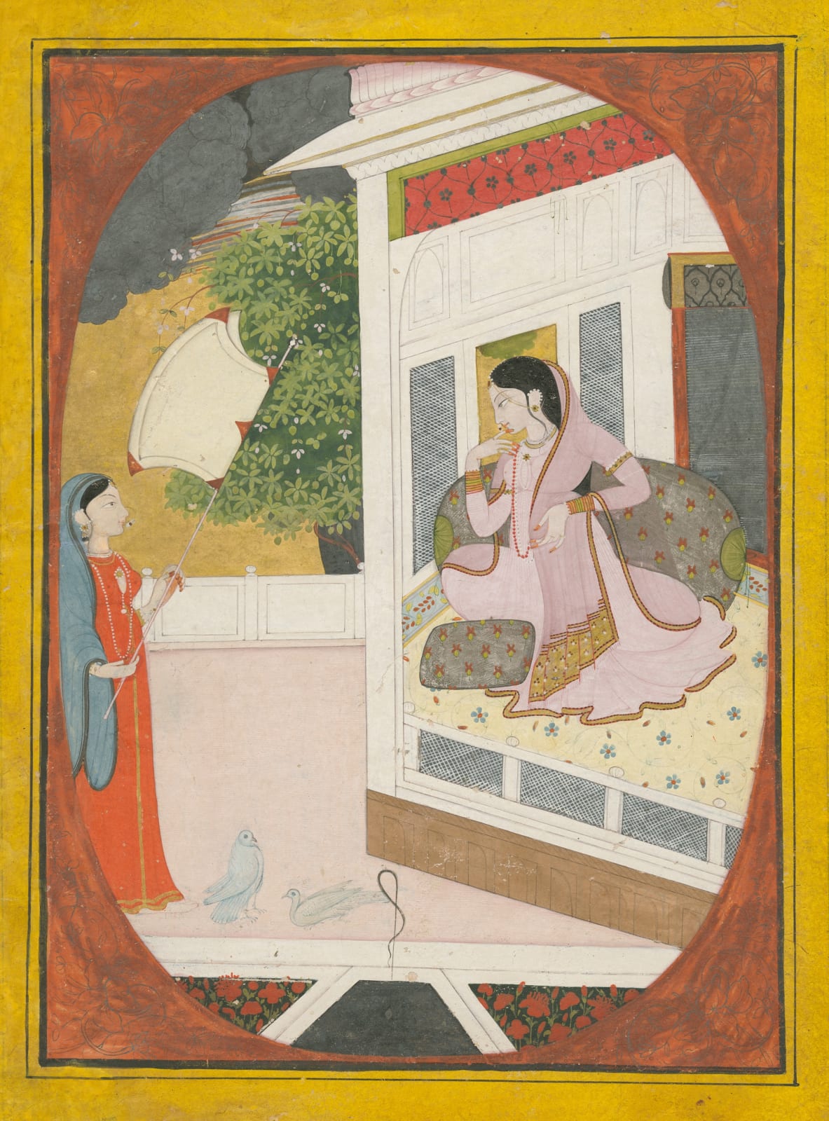 A Lady musing on her absent Lover, Garhwal, c. 1780-90