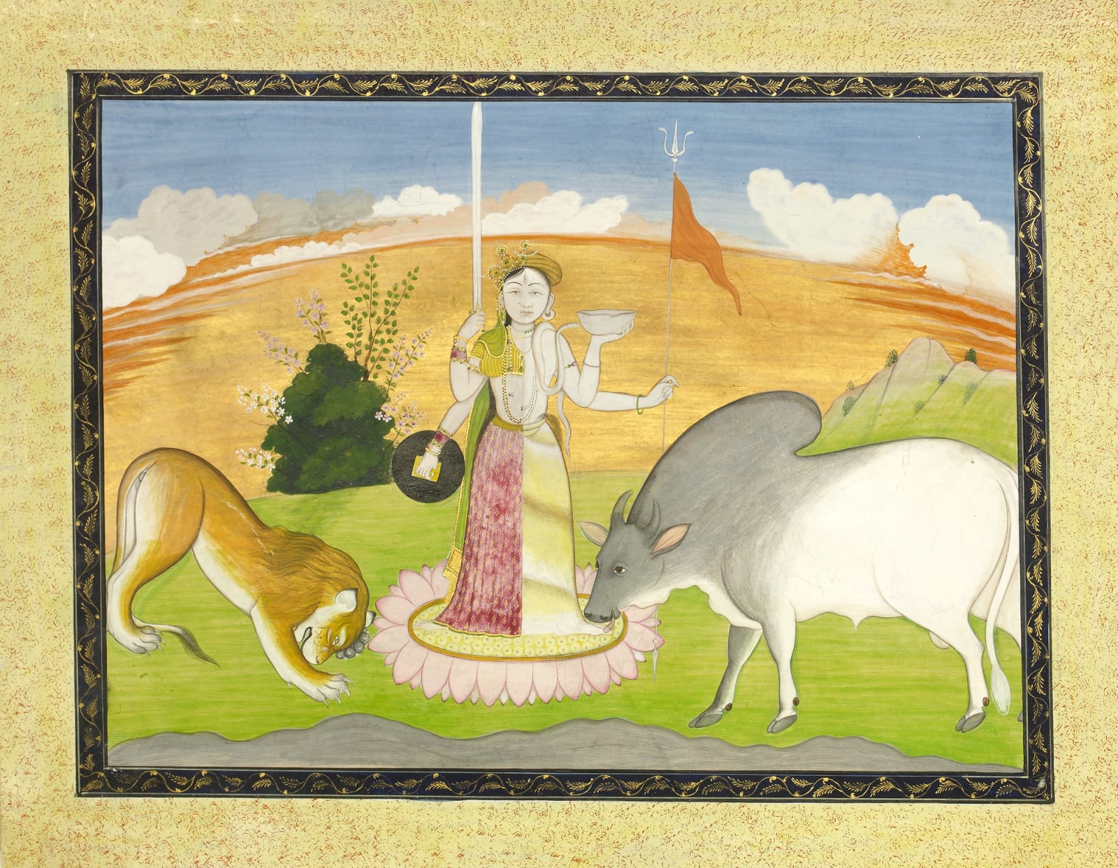 Siva as Ardhanarisvara, Guler, c. 1810