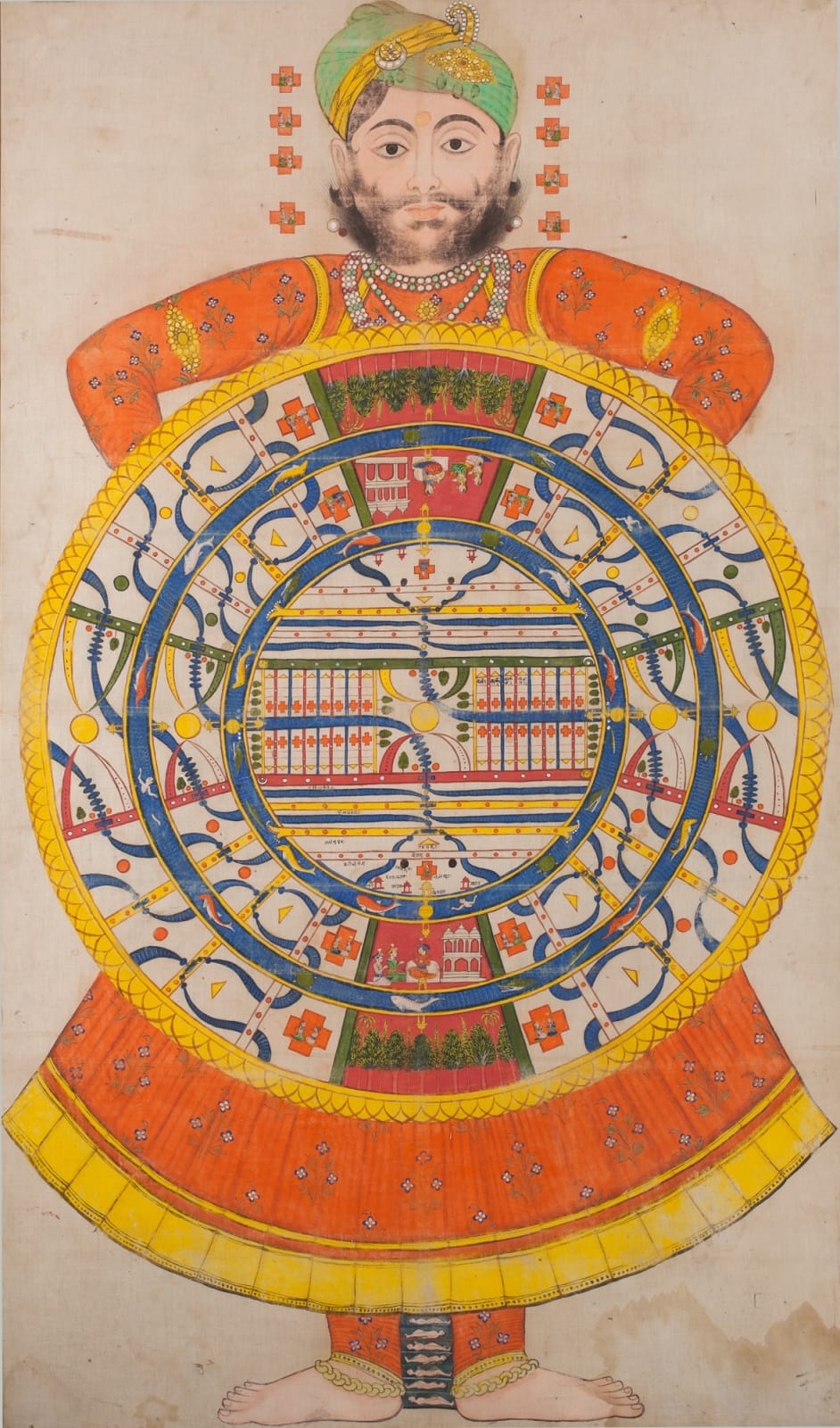 The Cosmic Purusa according to Jain cosmology, Rajasthan or Gujarat, 19th century