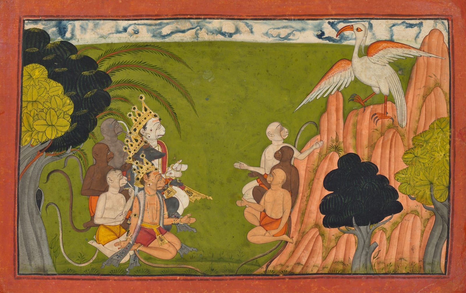Sampati announces his presence to the fasting Monkeys, Mankot, 1720–30