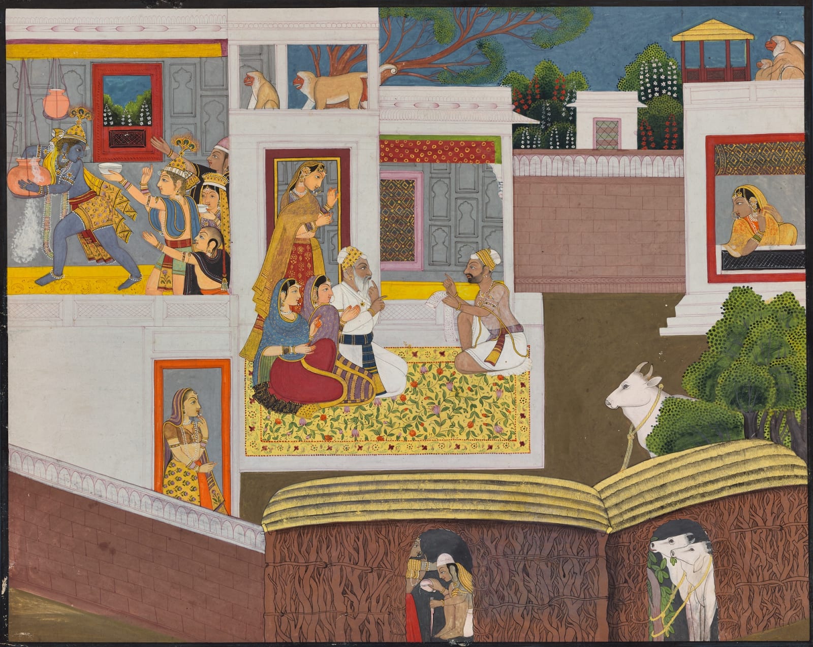Krishna stealing the Butter, Bilaspur, c. 1770–80