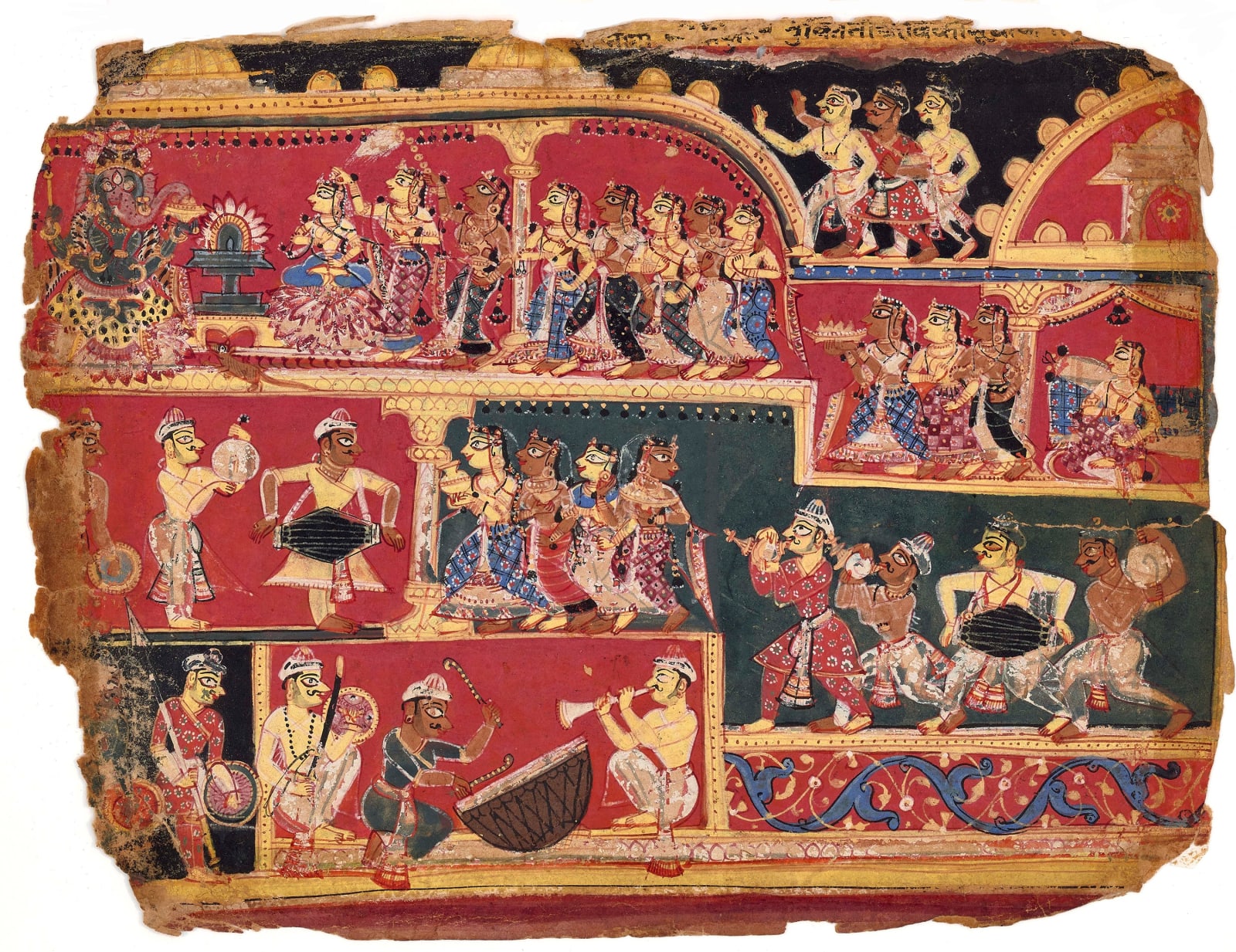 Rukmini proceeds to the Temple - Folio from the Early Rajput Bhagavata Purana, Possibly Mewar, 1520–25