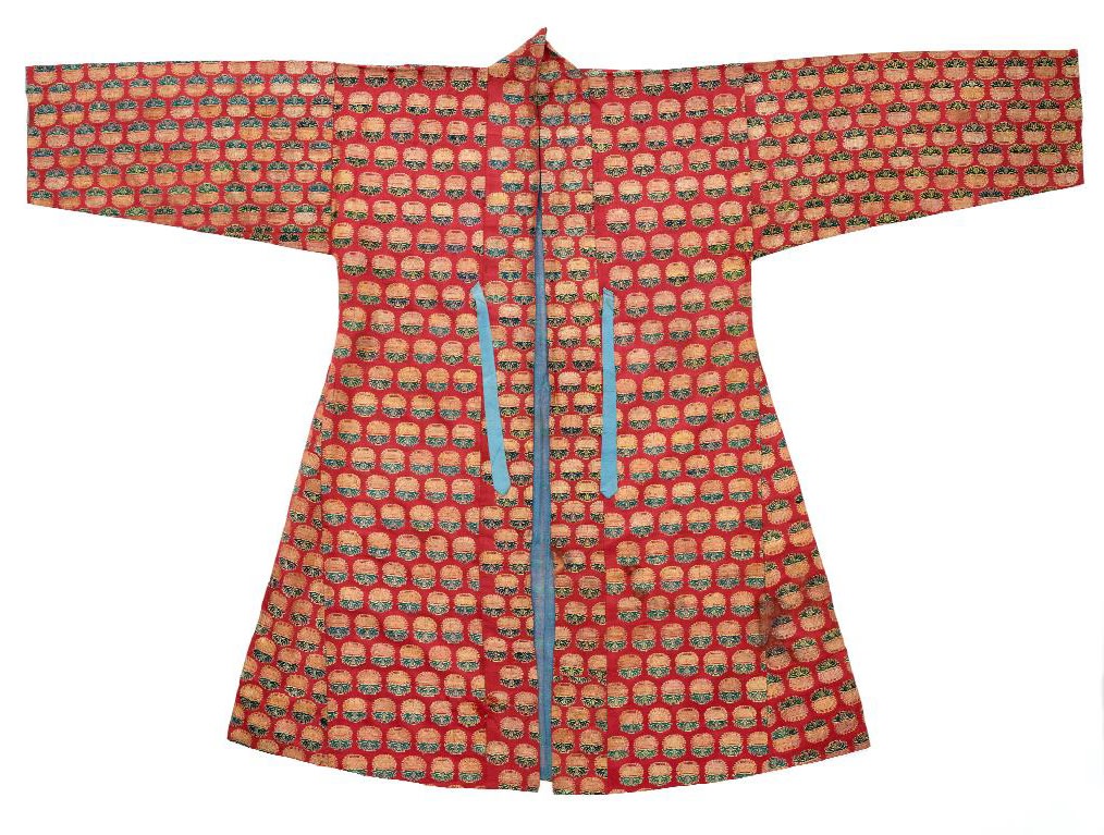 Choga (man’s ceremonial coat), North Indian or Central Asian court wear, early 19th century; made of Benares silk (c. 1800)