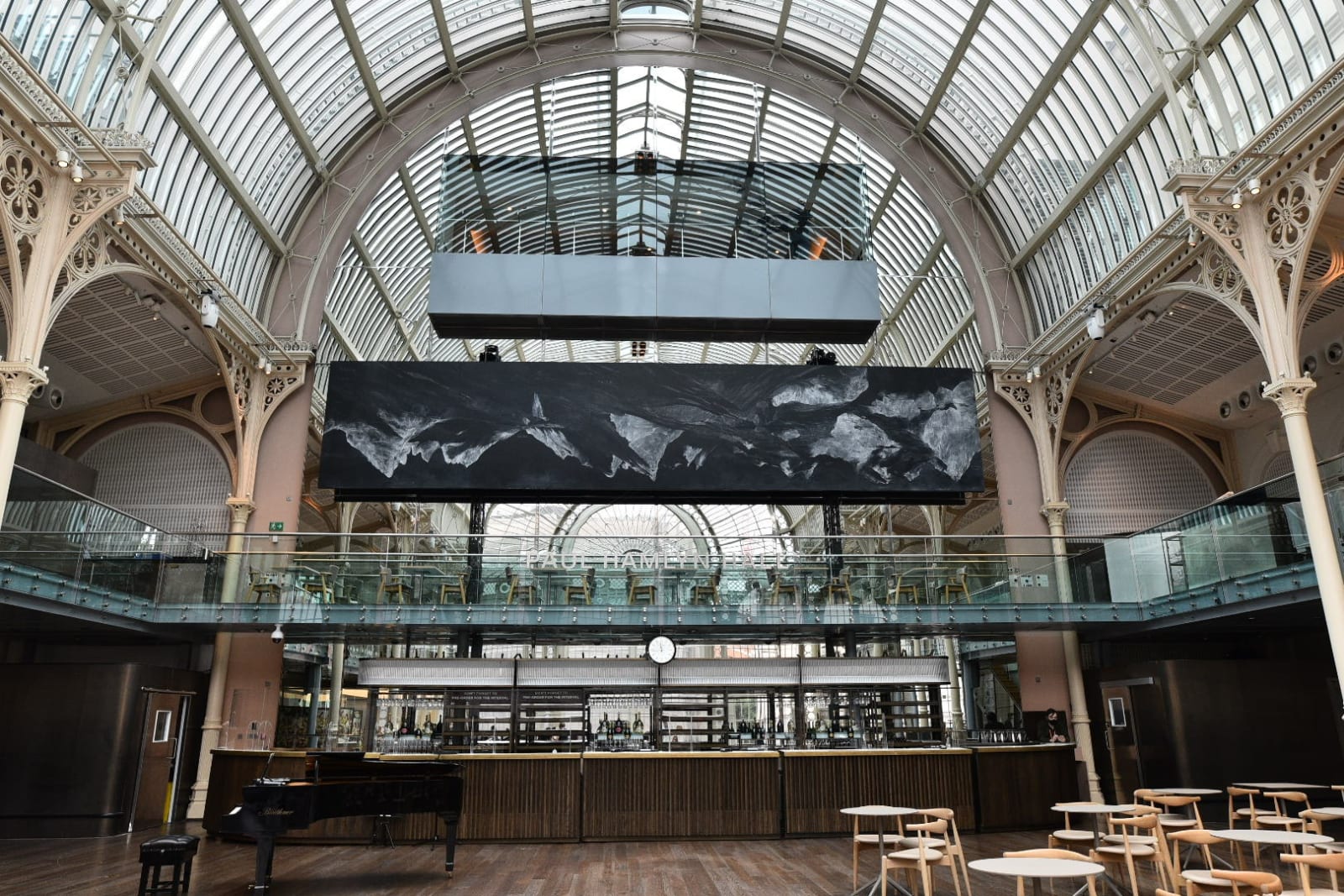 Installation view, Paul Hamlyn Hall, Royal Opera House, London, 4 September 2021. Photo: Laura Aziz