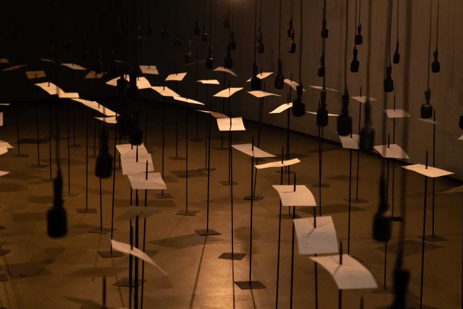 Shilpa Gupta: Sun at Night (Installation view, The Curve, Barbican Centre). Photo: Tim Whitby