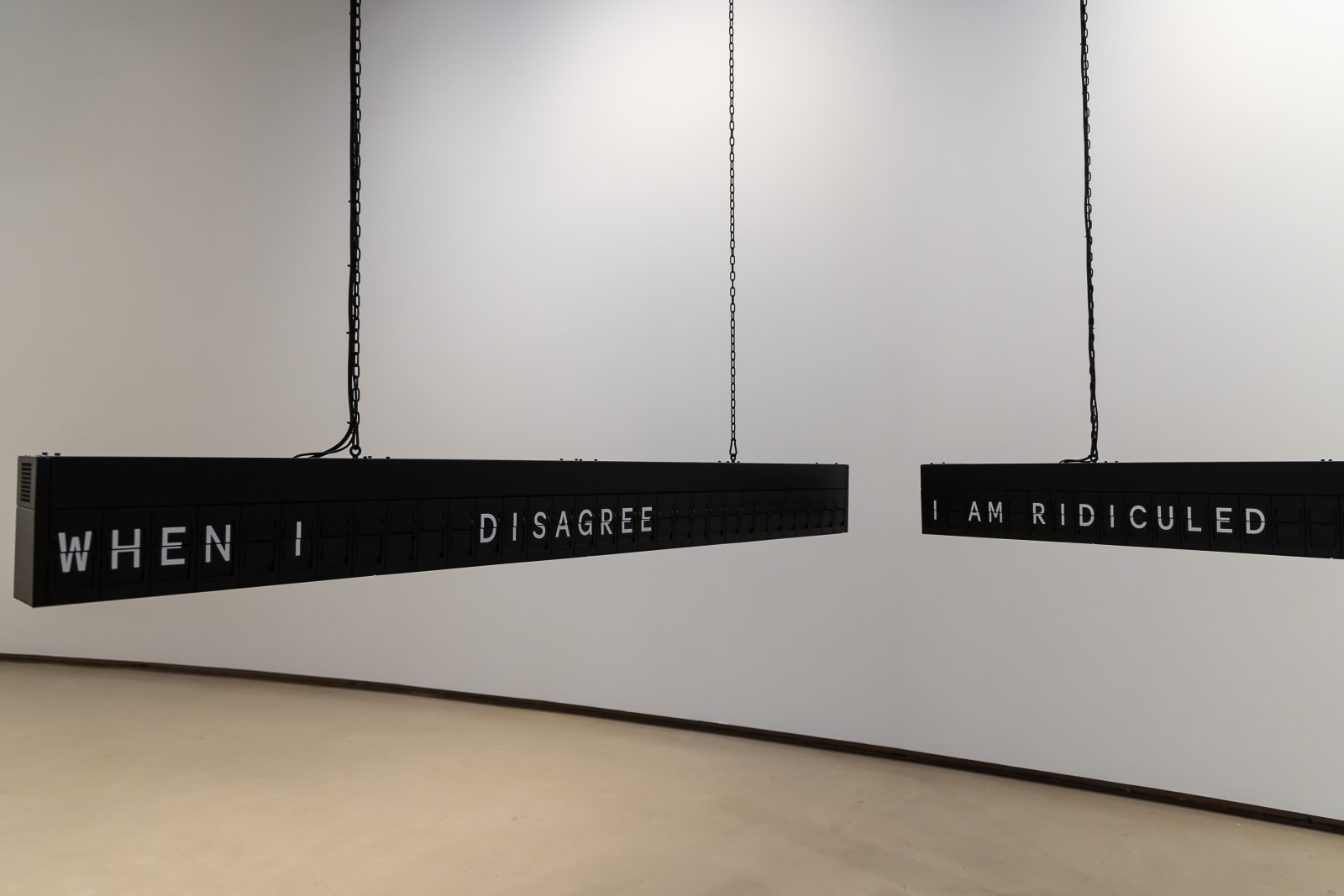 Shilpa Gupta: Sun at Night (Installation view, The Curve, Barbican Centre). Photo: Tim Whitby